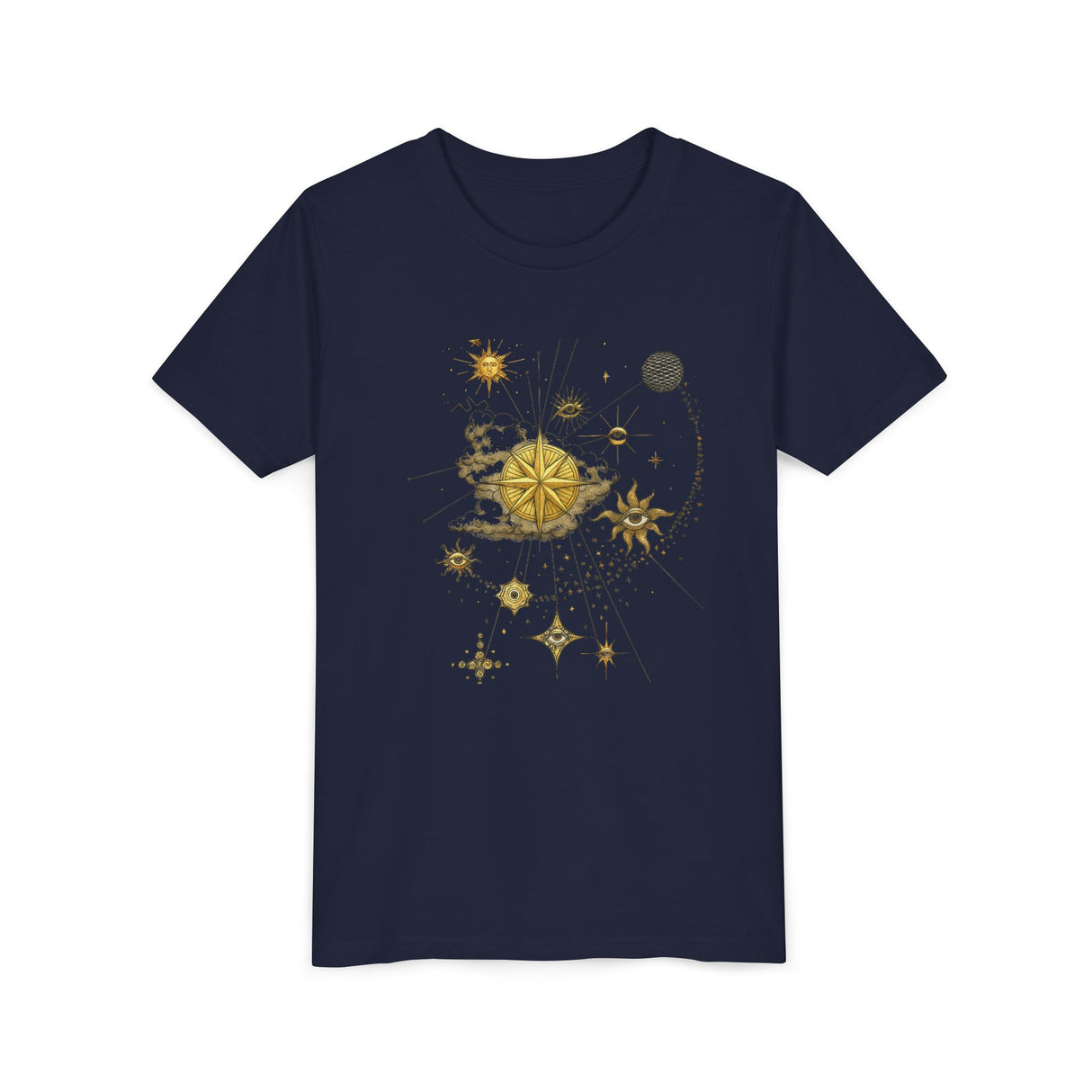 Comfortable fit of the Celestial Compass Youth Tee on a child during a family outing.