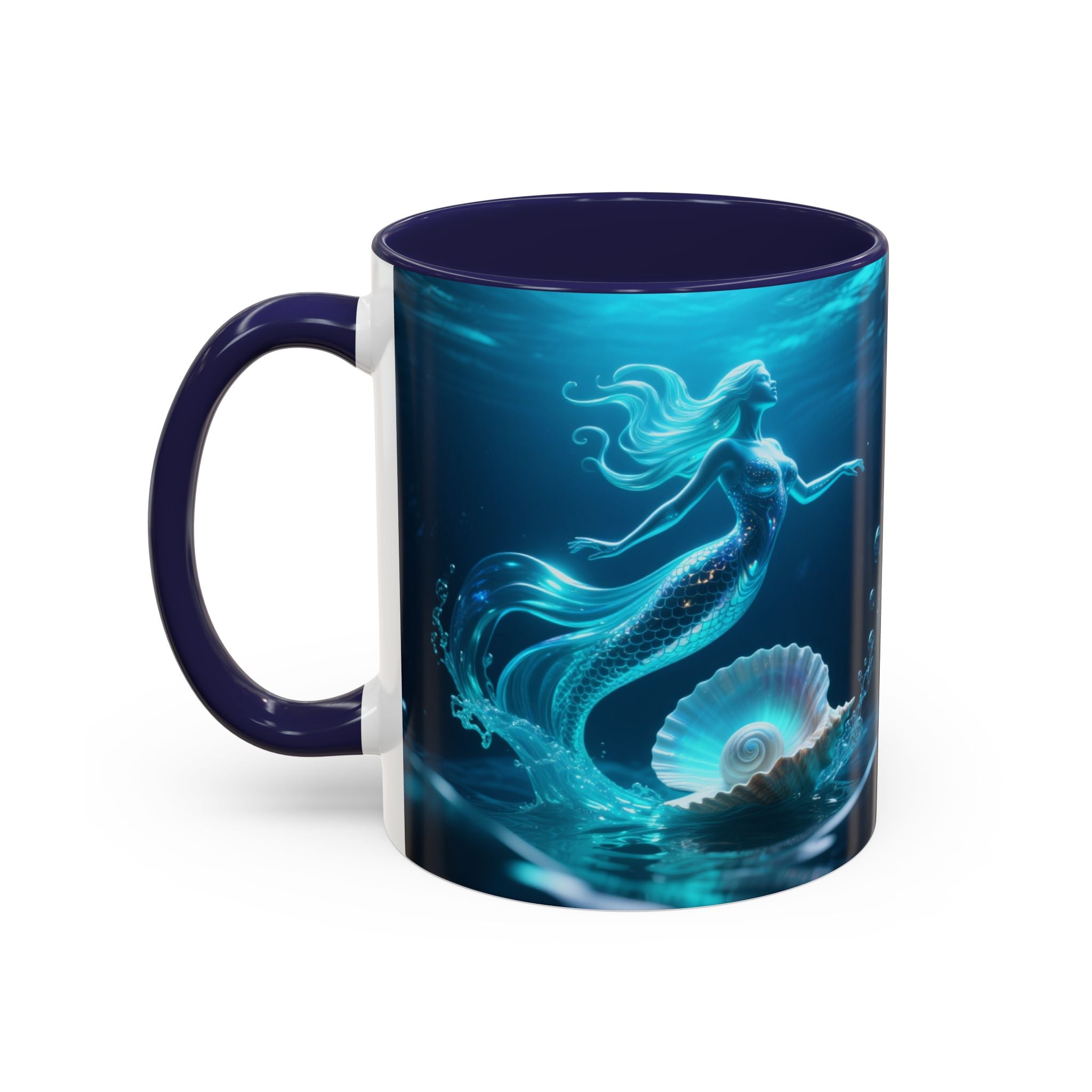 Mermaid Shell Accent Coffee Mug – Ocean Fantasy 11/15oz US