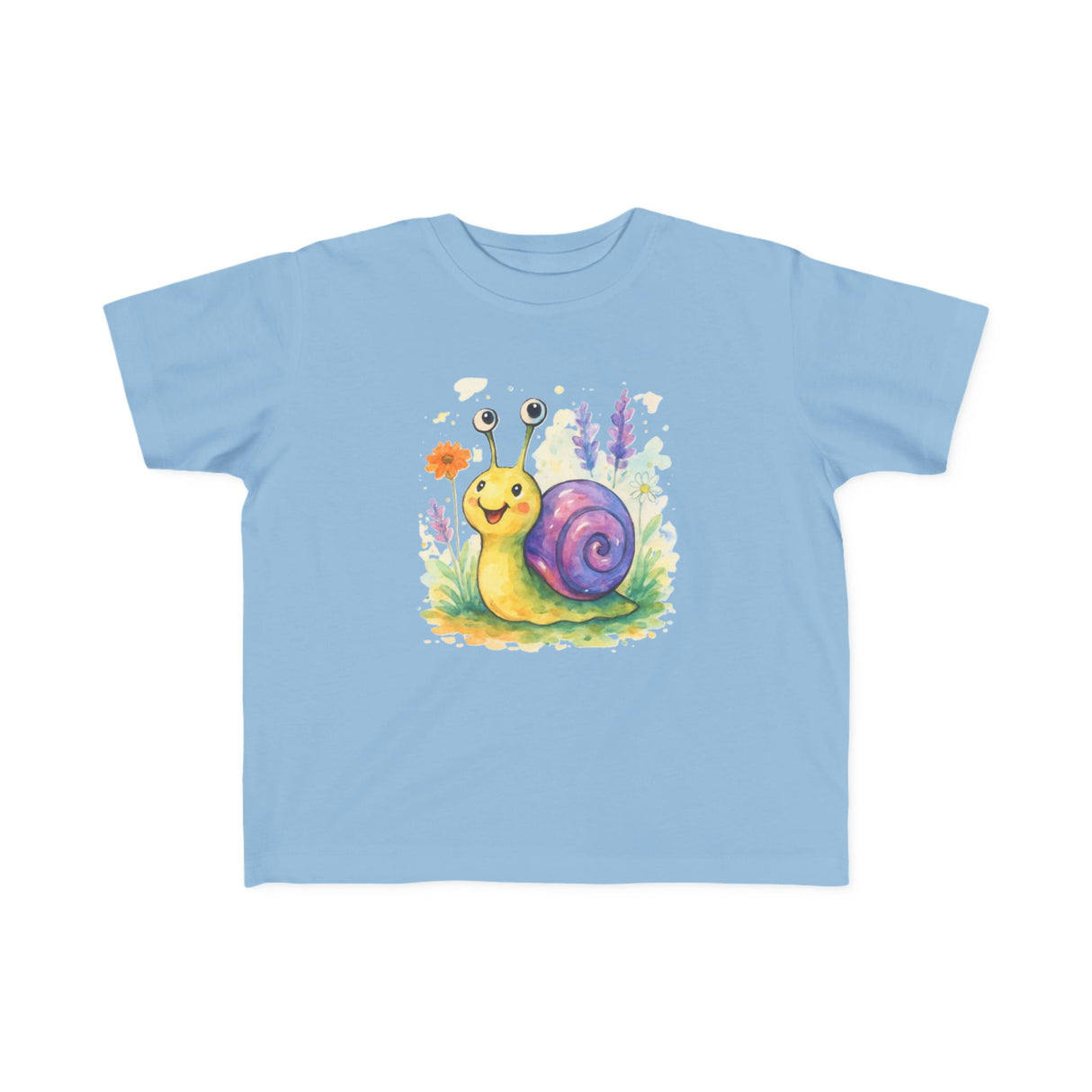 Cute Snail Toddler T-Shirt - Fun and Colorful Jersey Tee for Kids highlighting soft fabric.