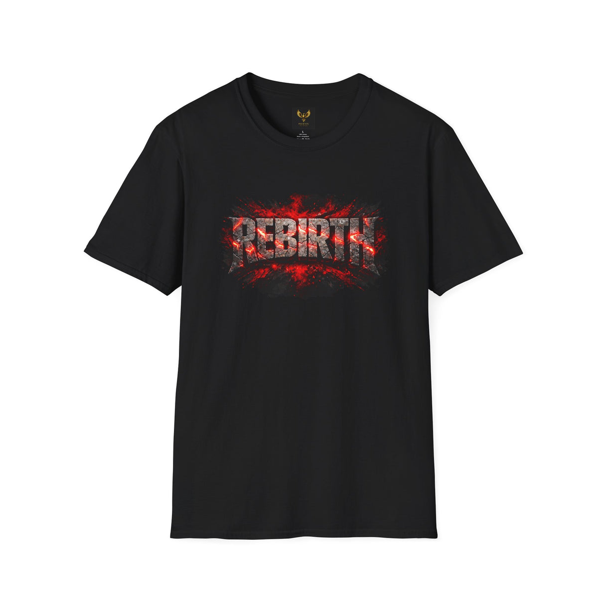 Rebirth Graphic T-Shirt — Distressed Red Flame Logo Tee