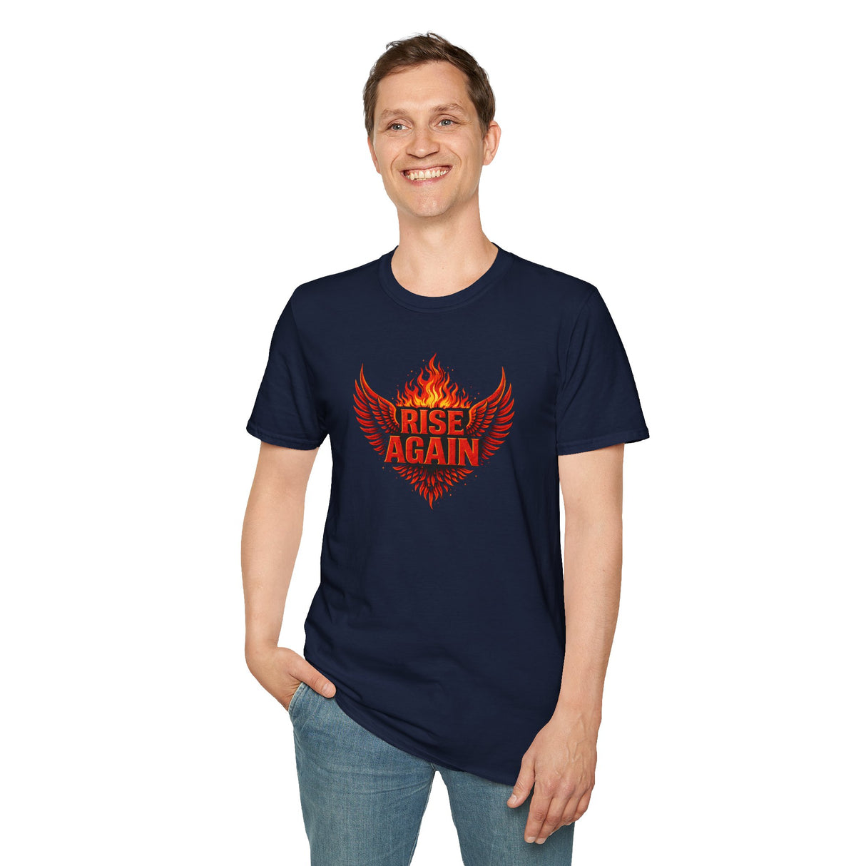 Phoenix Wings T-Shirt Rise Again Flaming Graphic Tee Black