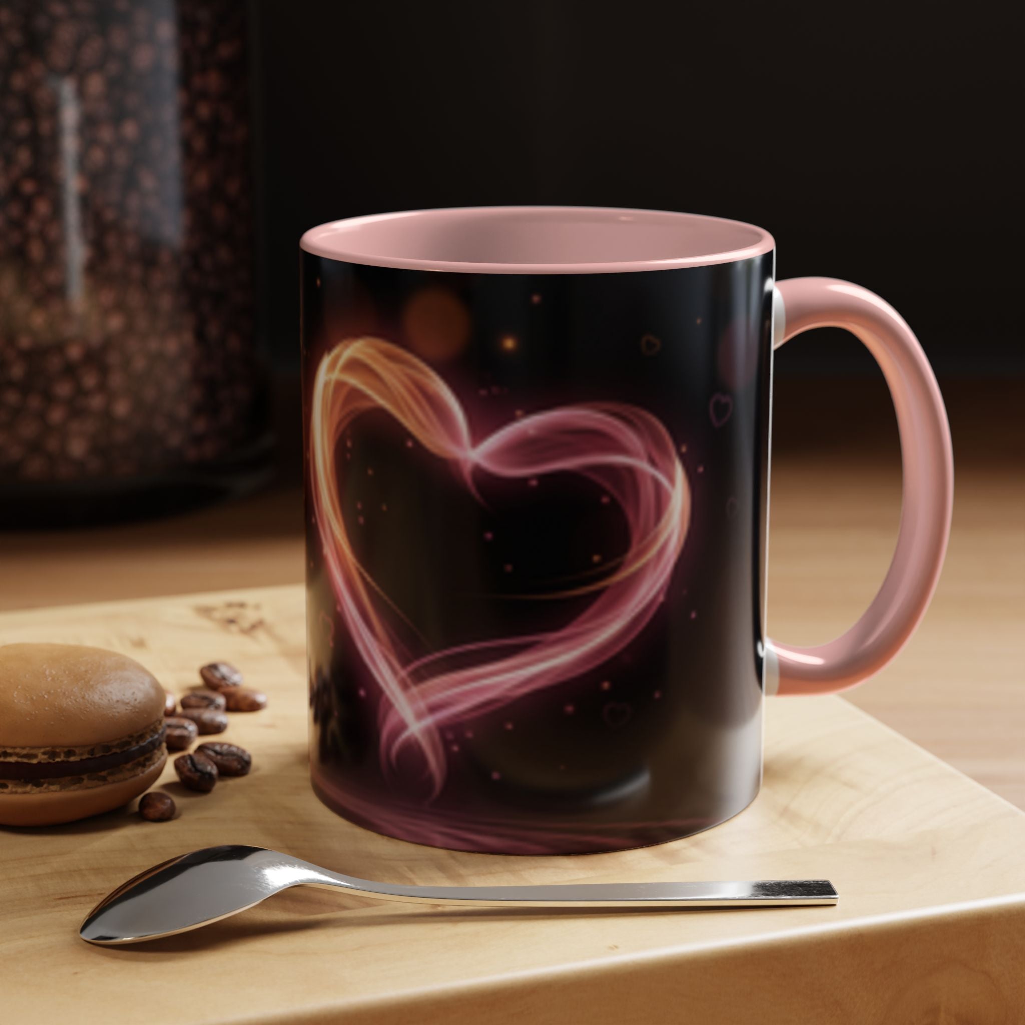 Neon Heart Accent Coffee Mug – Romantic Glow 11/15oz US