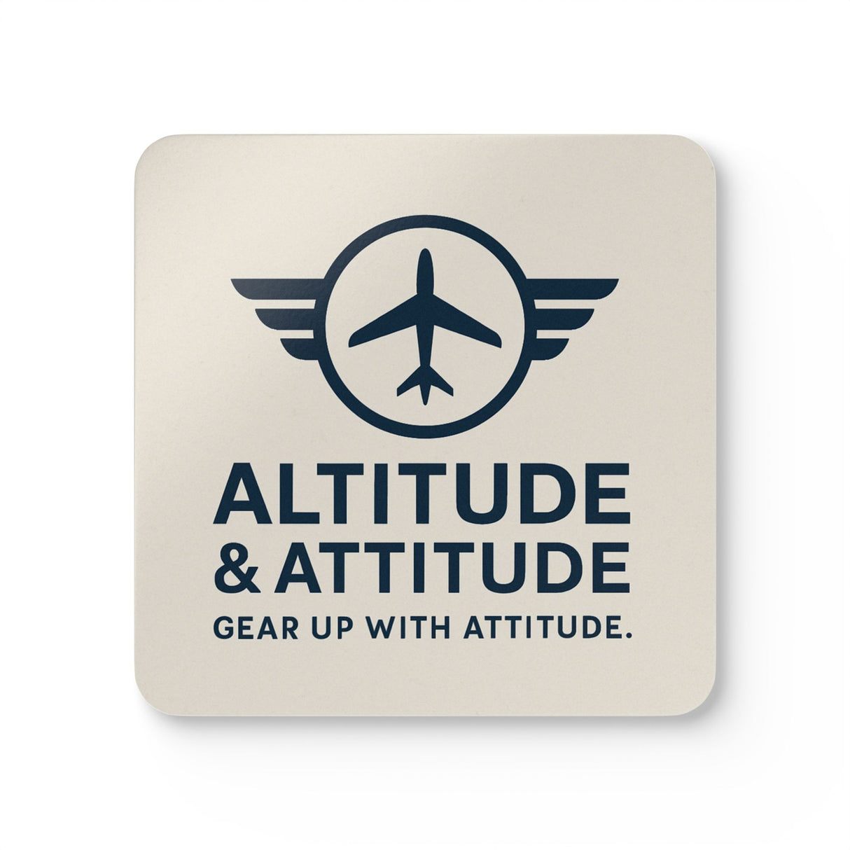 Set of four Altitude & Attitude Corkwood Coasters with stylish designs for home decor.