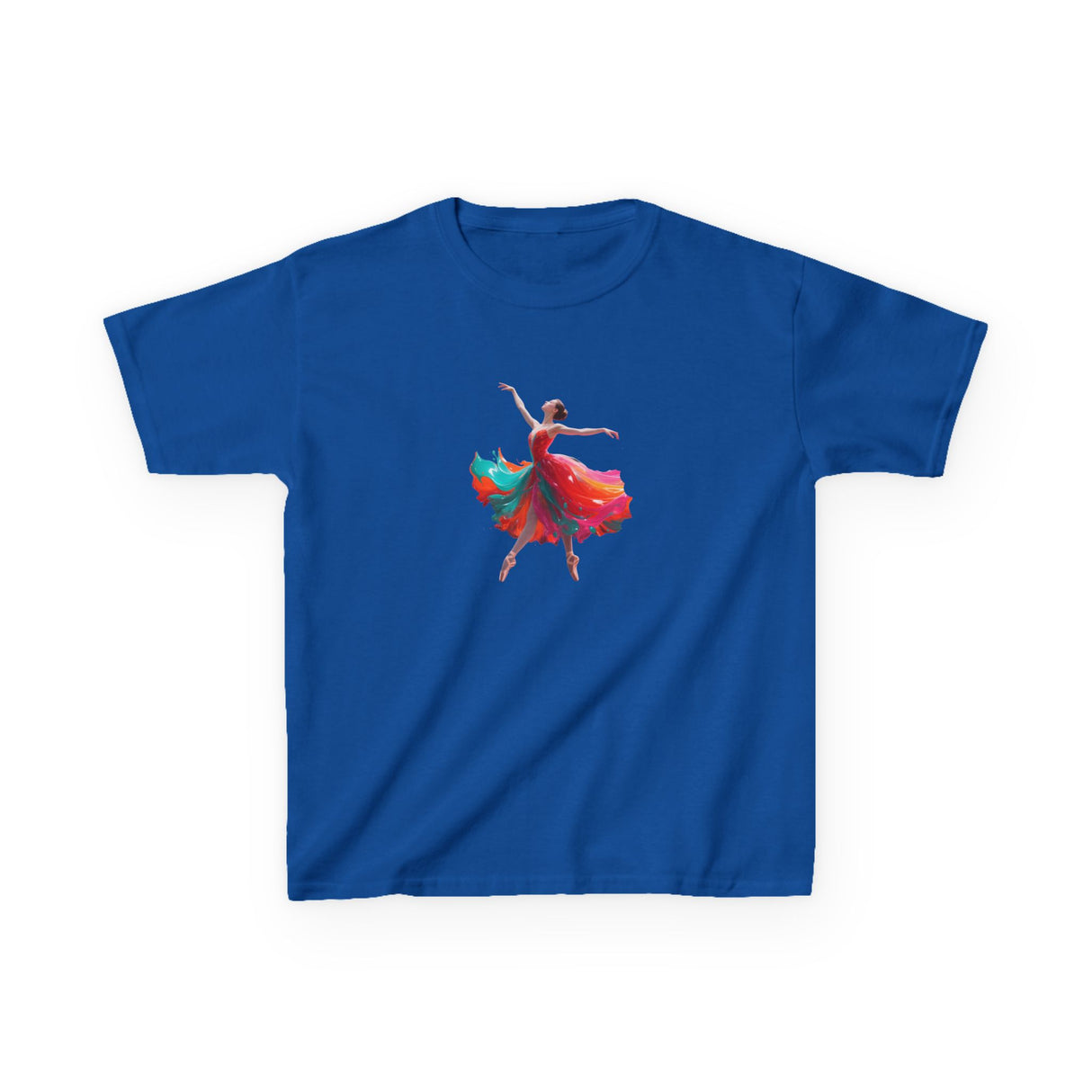 Kids Dance T-Shirt — Colorful Ballerina Graphic Tee, machine washable and easy to care for.