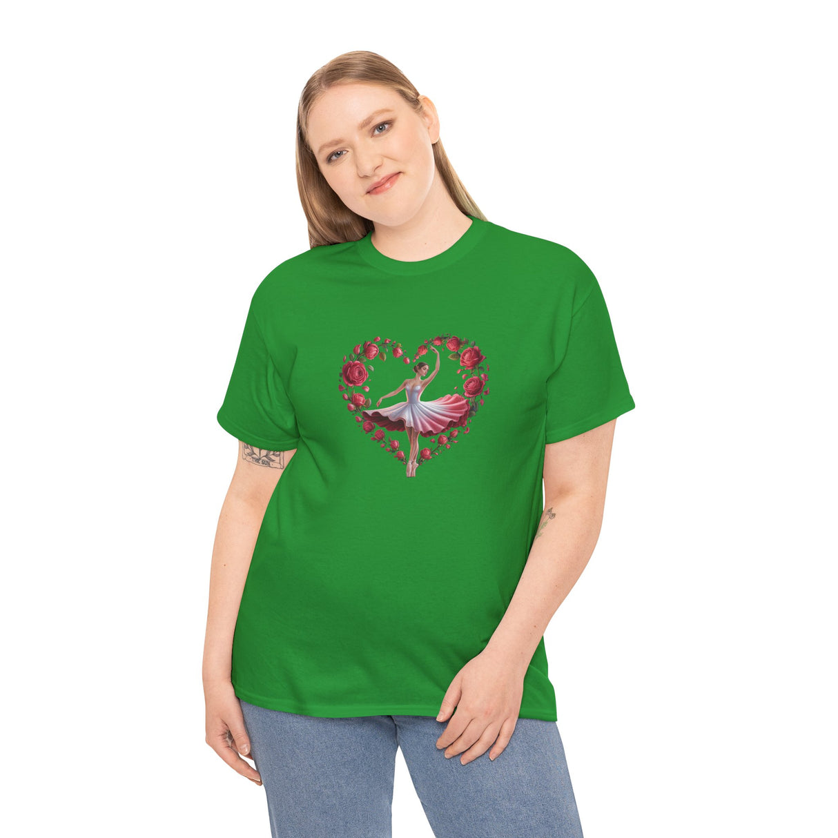 Casual style Ballerina T-Shirt capturing the essence of ballet, perfect for Valentine's celebrations.