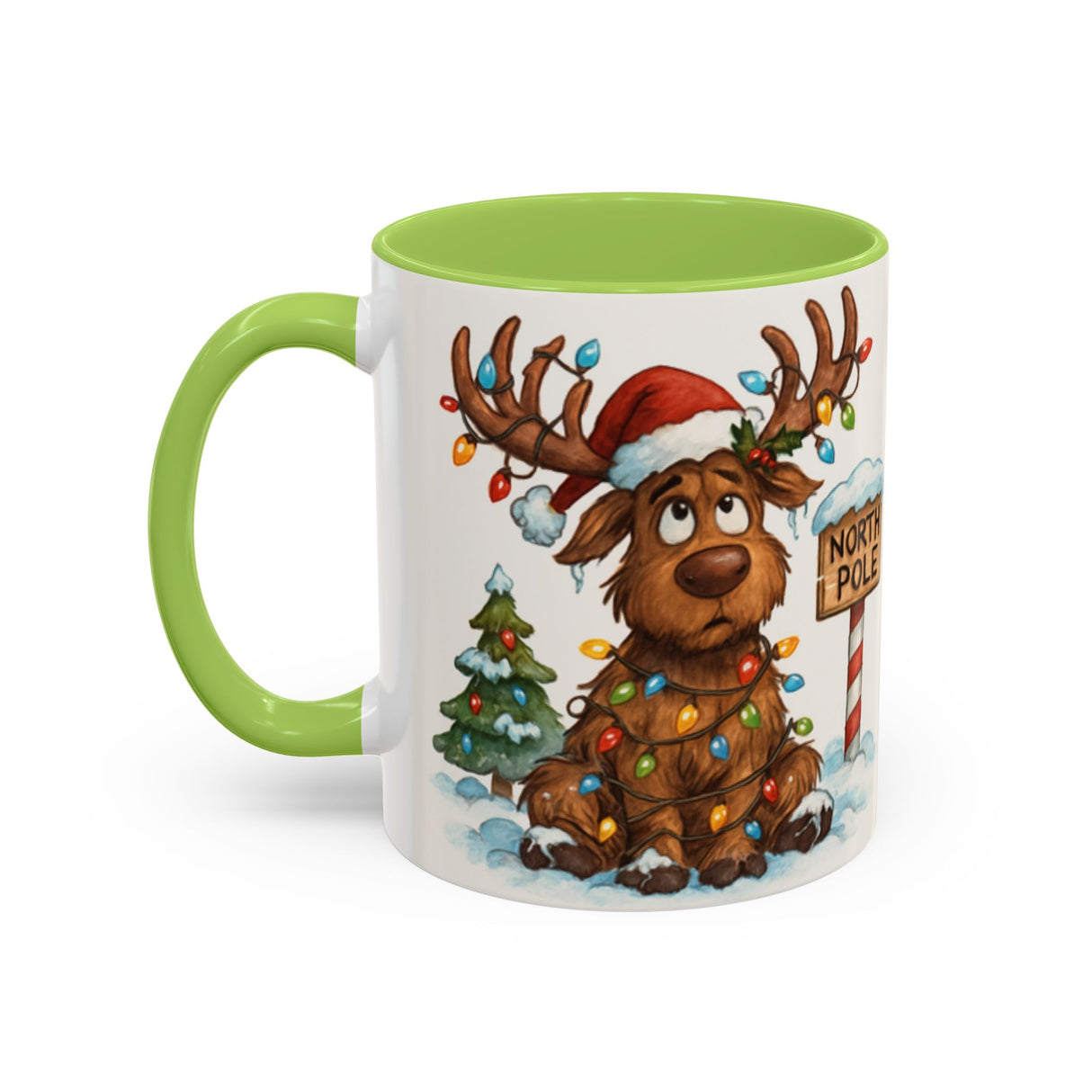 Festive Christmas Reindeer Coffee Mug ready to brighten up your holiday drink experiences.