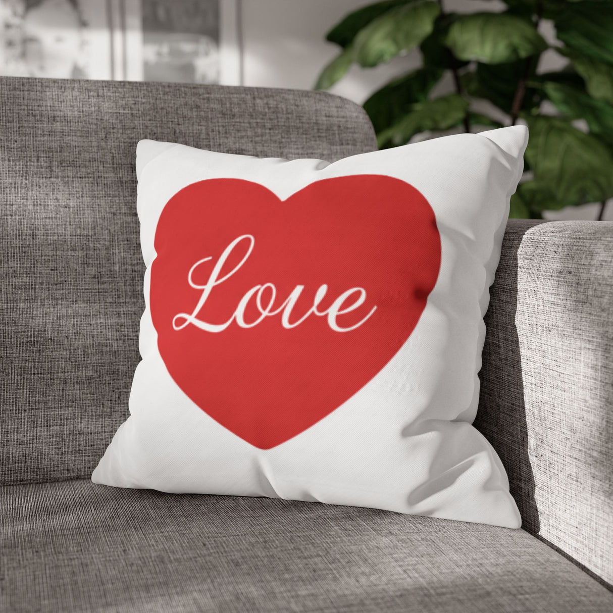 Love Heart Pillowcase — Square Decorative Throw Pillow Cover