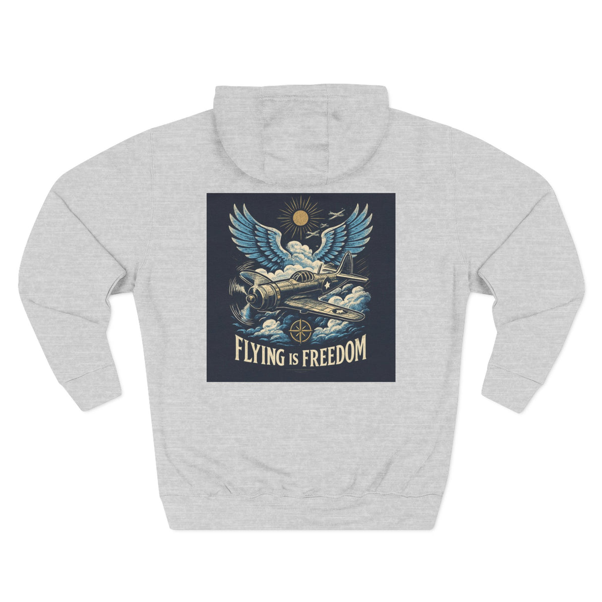 Close up of the soft brushed interior of the Flying Is Freedom Hoodie, offering exceptional comfort.