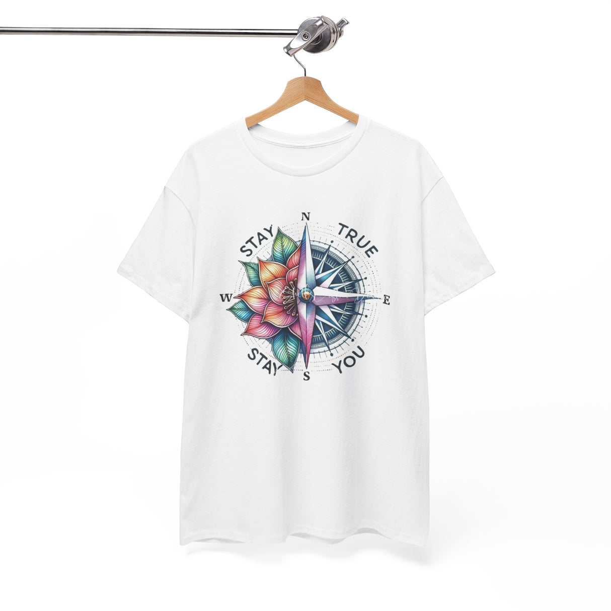 Model wearing the Unisex Heavy Cotton Tee, highlighting its comfy and relaxed fit.