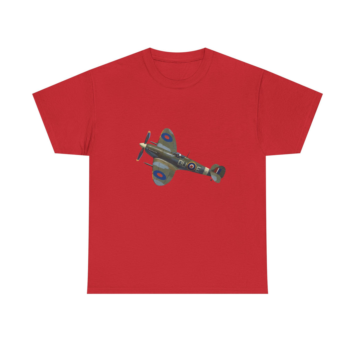 Vintage WWII Spitfire Fighter Plane T-Shirt styled under a field jacket for a trendy look