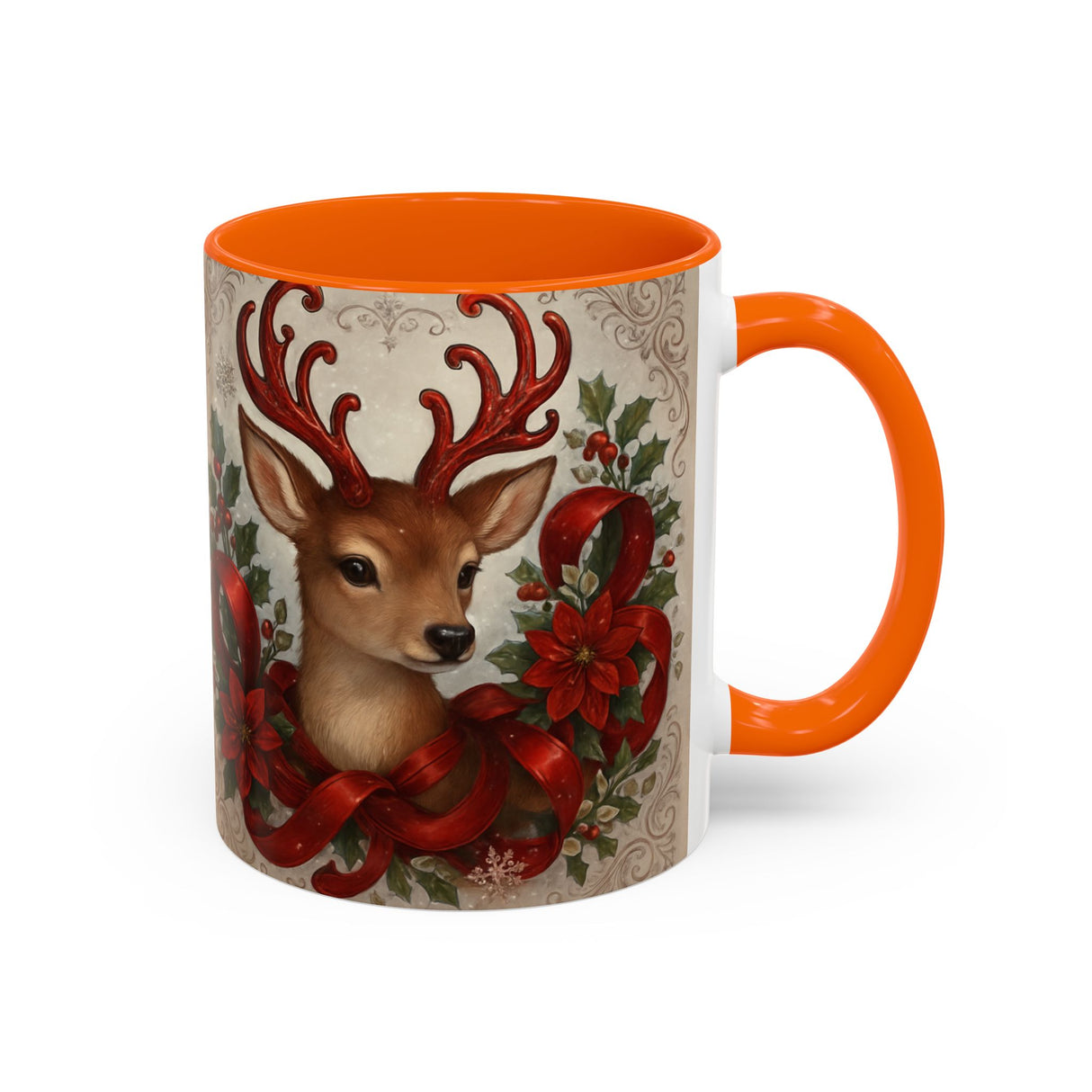 Stylish setup featuring the Christmas Reindeer Coffee Mug, ideal for winter festivities.