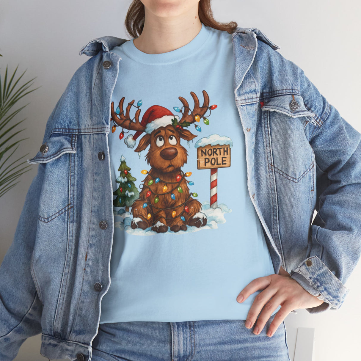 Hidden design details on the Christmas Reindeer Tee, adding charm to the festive shirt.