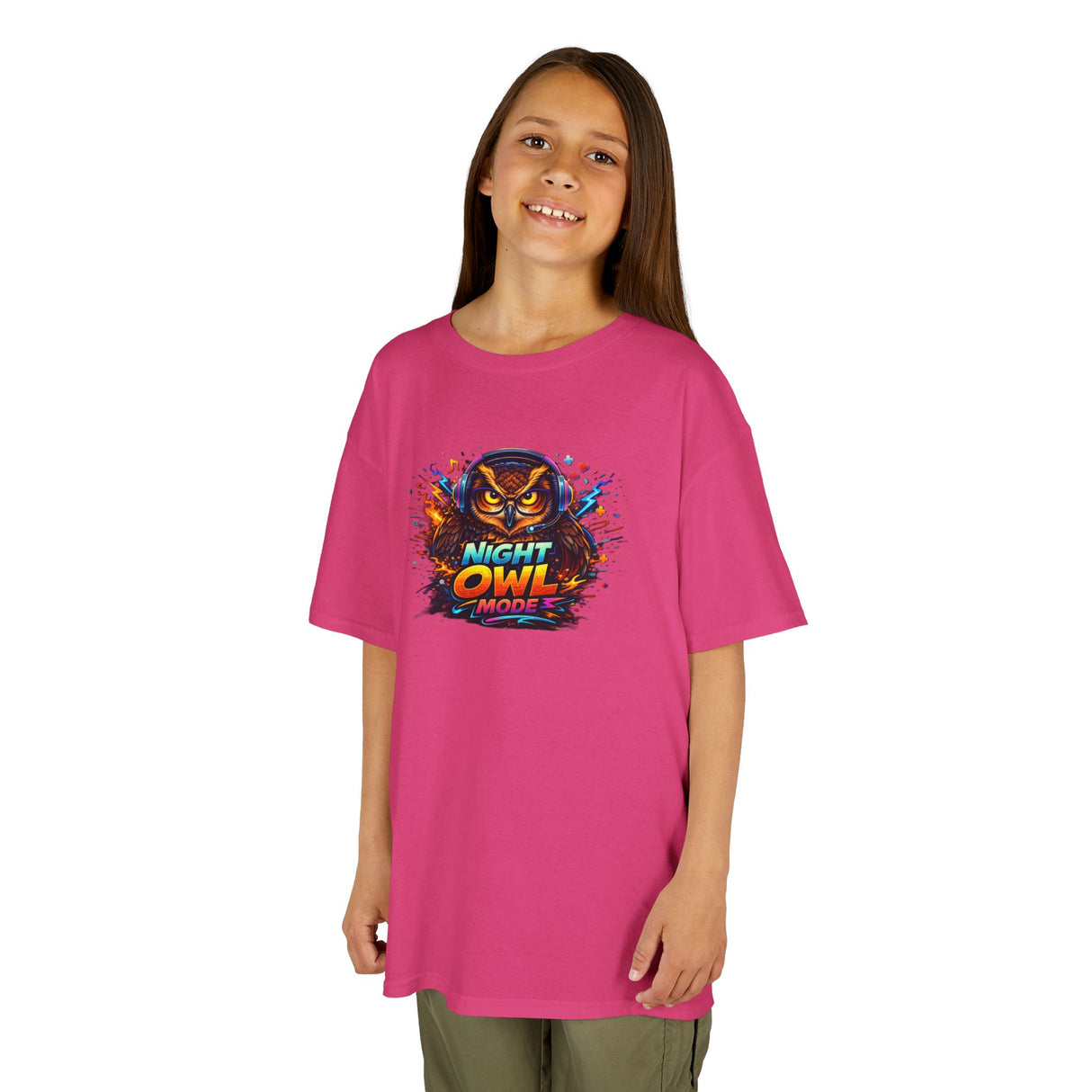 'Night Owl' Colorful Gamer Owl Graphic — Kids Tee
