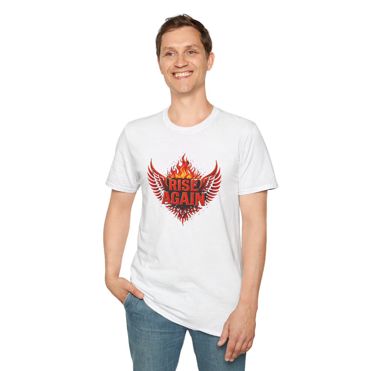 Rise Again Phoenix T-Shirt — Flaming Wings Graphic Tee