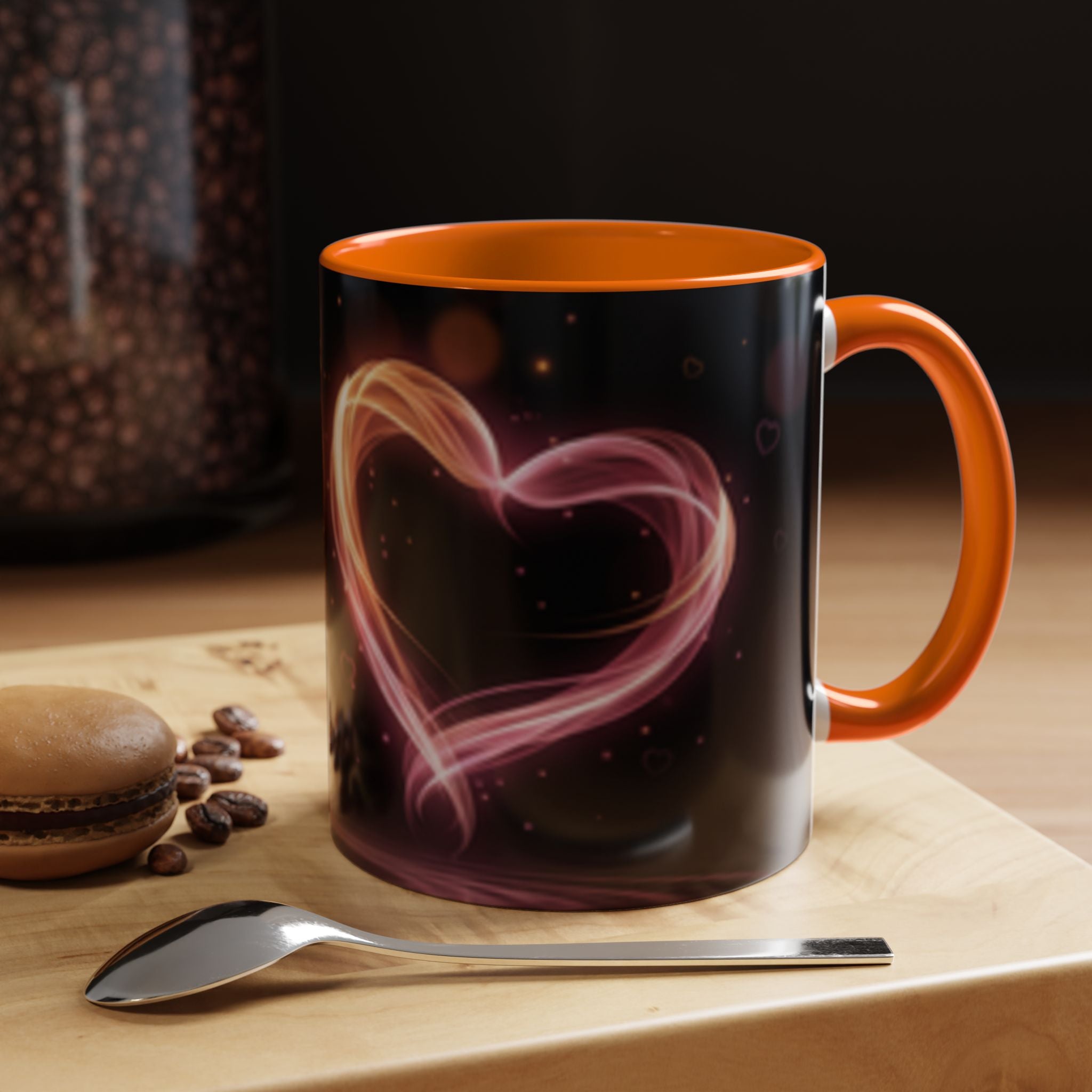Neon Heart Accent Coffee Mug – Romantic Glow 11/15oz US