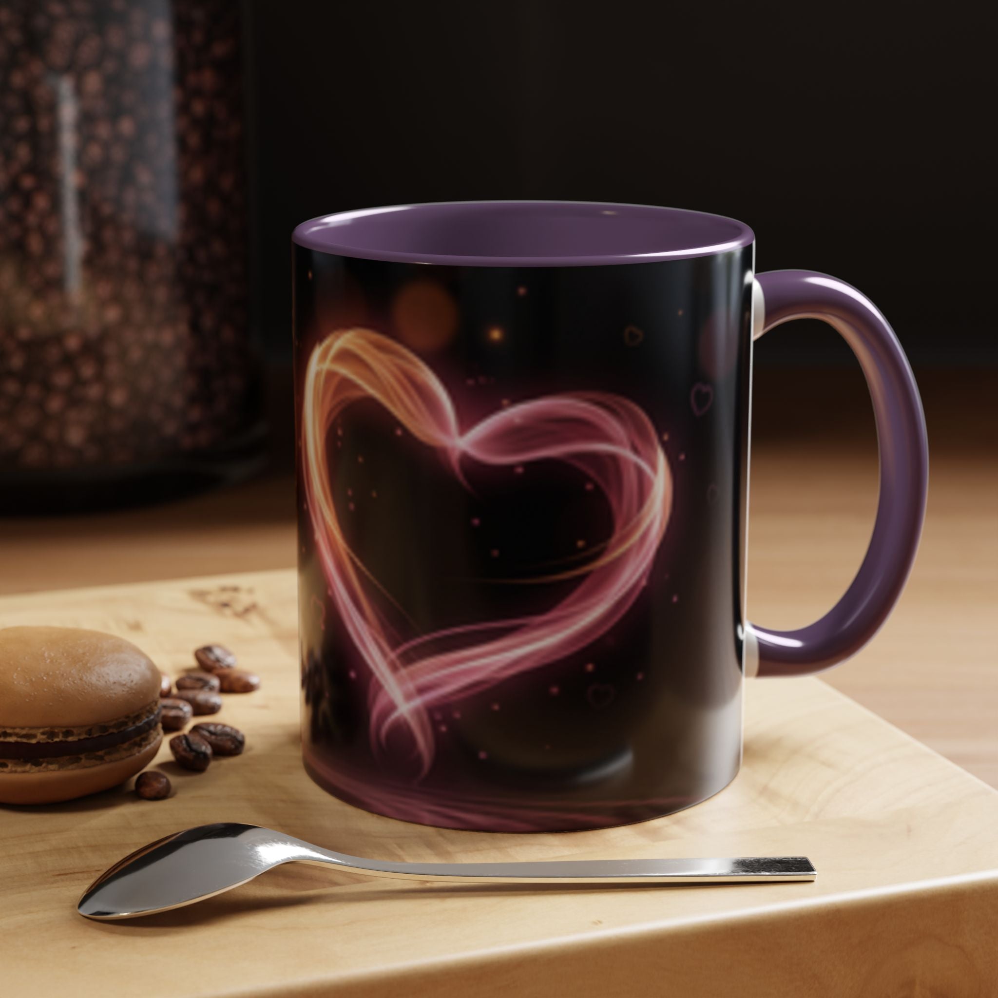 Neon Heart Accent Coffee Mug – Romantic Glow 11/15oz US