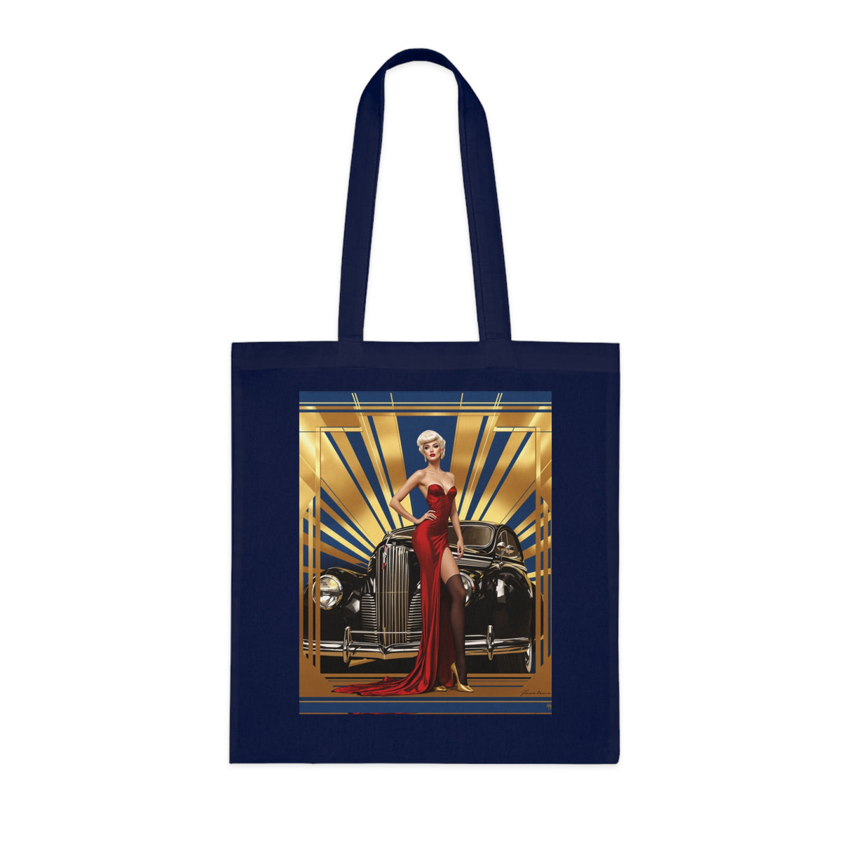 Versatile Vintage Glamour Cotton Tote Bag perfect for adults who love fashion.