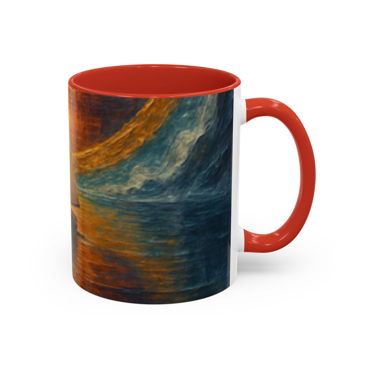 Beautiful arrangement with the Sail into the Sun Ceramic Coffee Mug alongside a laptop, perfect for creative mornings.