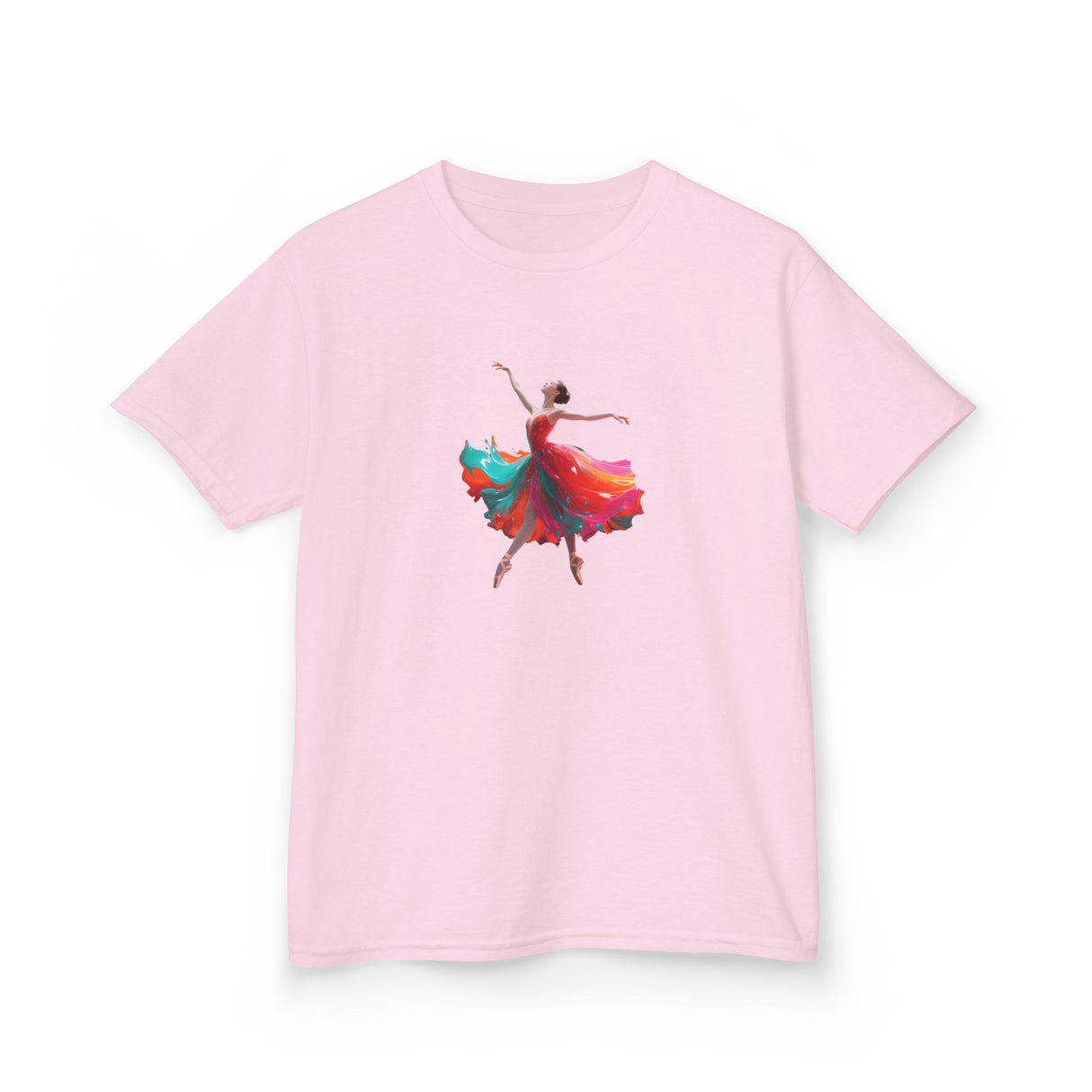 Kids Dance T-Shirt — Colorful Ballerina Graphic Tee perfectly suited for rehearsals and creative play.