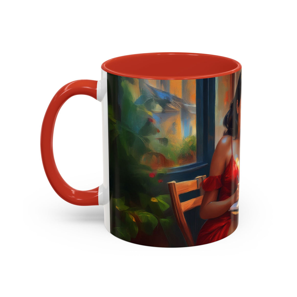 Parisian Dream Coffee Mug - 11oz displayed against a colorful backdrop to show off its design.