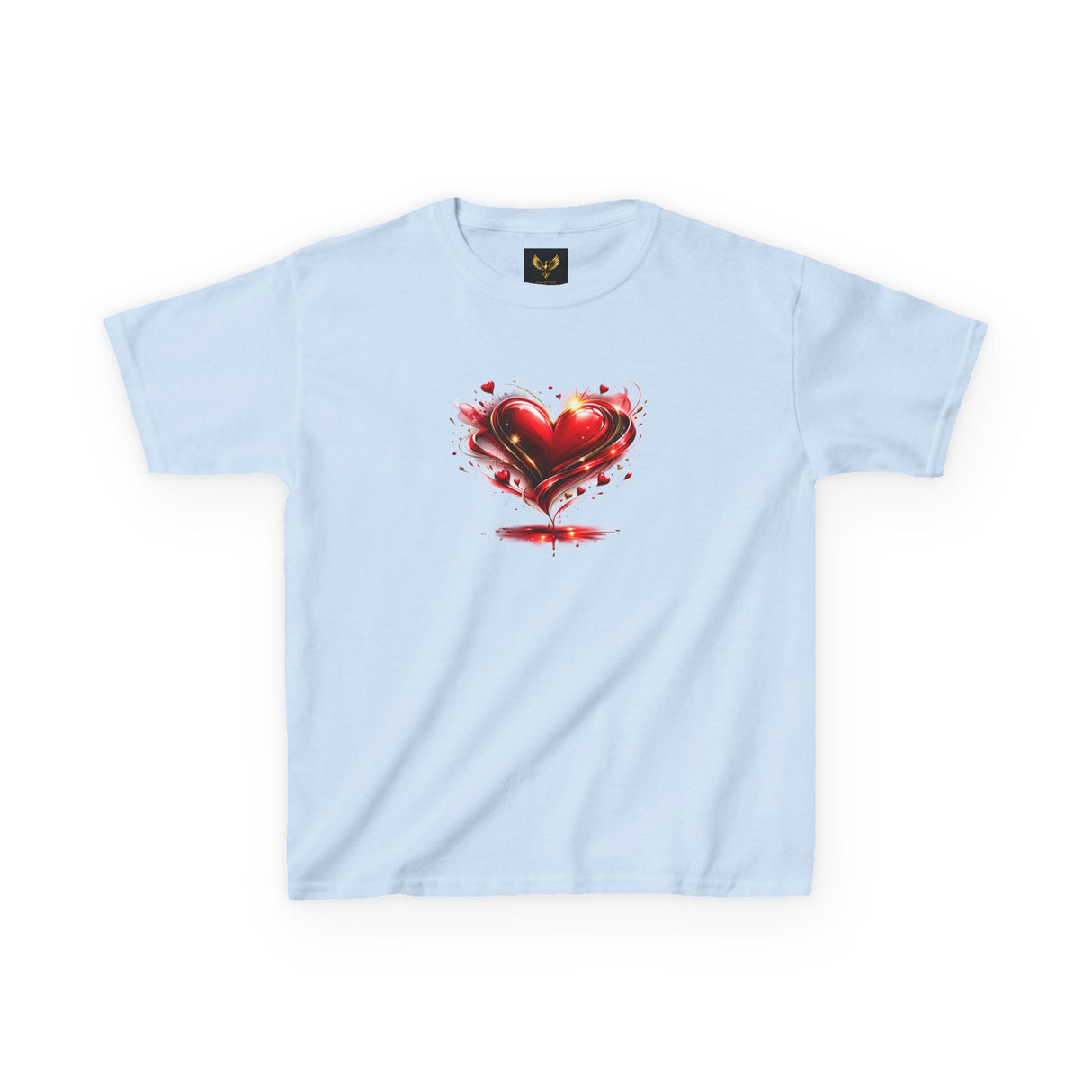 Red Heart Splash Graphic Tee — Kids T‑Shirt