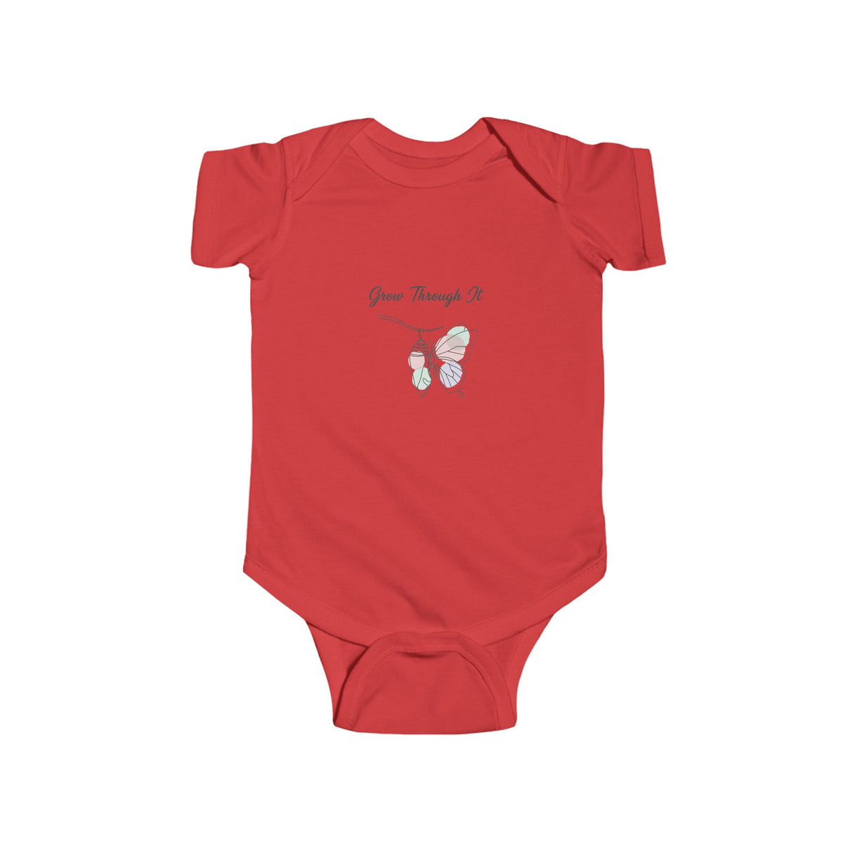Infant Bodysuit "Grow Through It" Pastel Butterfly Baby Onesie