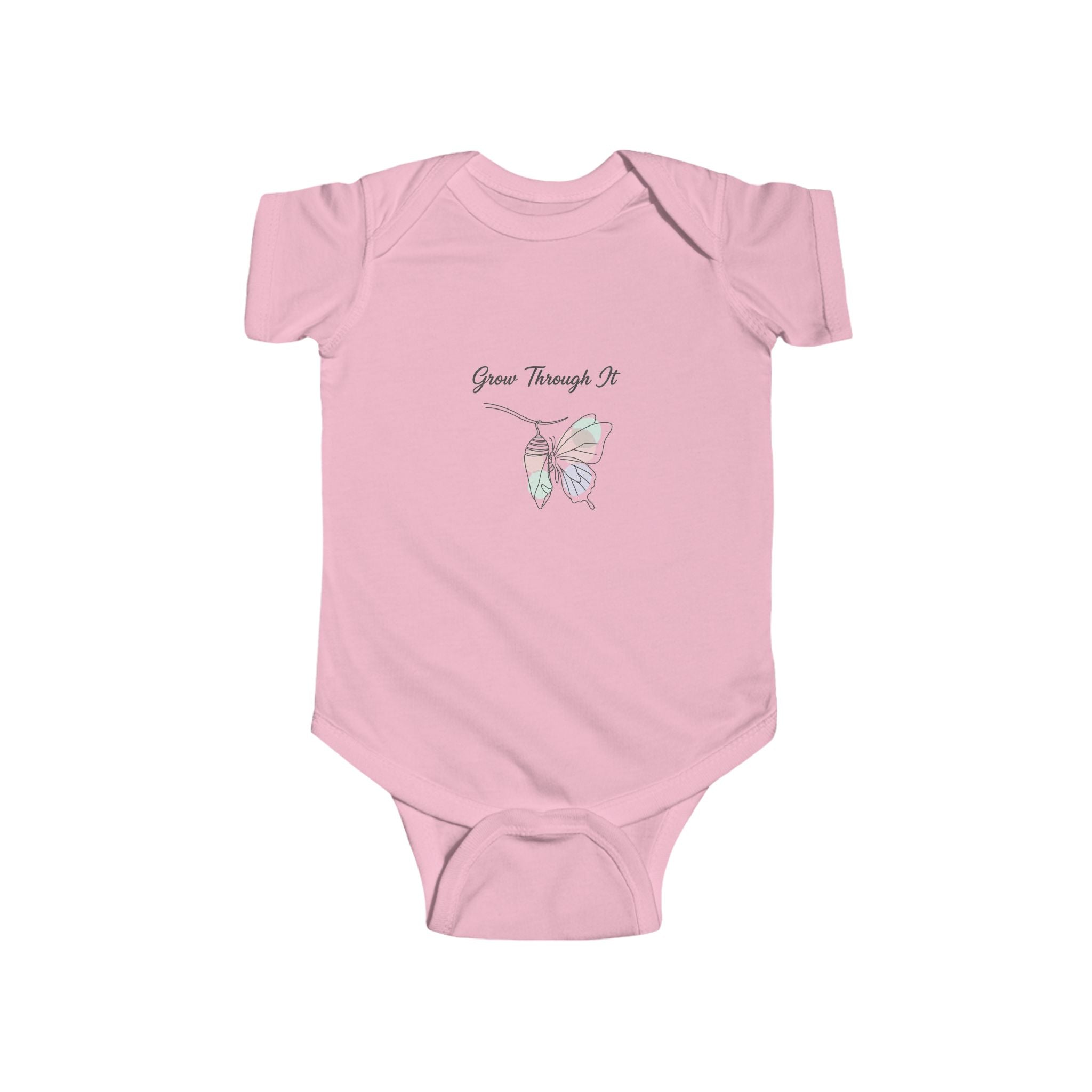 Infant Bodysuit "Grow Through It" Pastel Butterfly Baby Onesie