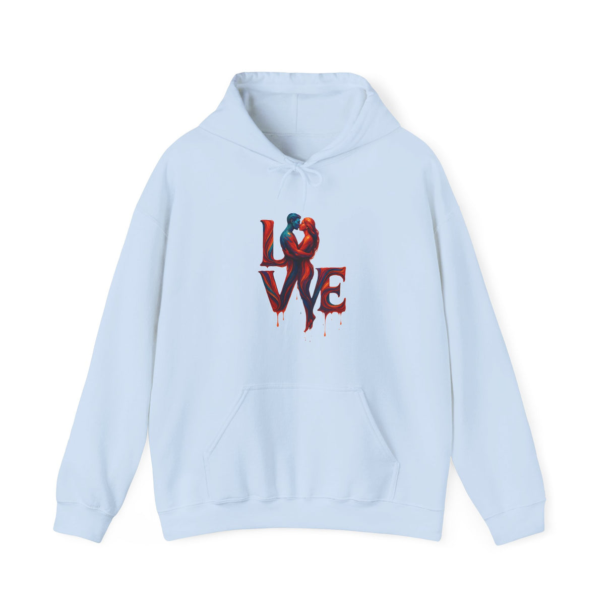 Close-up on the kangaroo pouch of the Love Kiss Hoodie, designed for comfort and convenience.