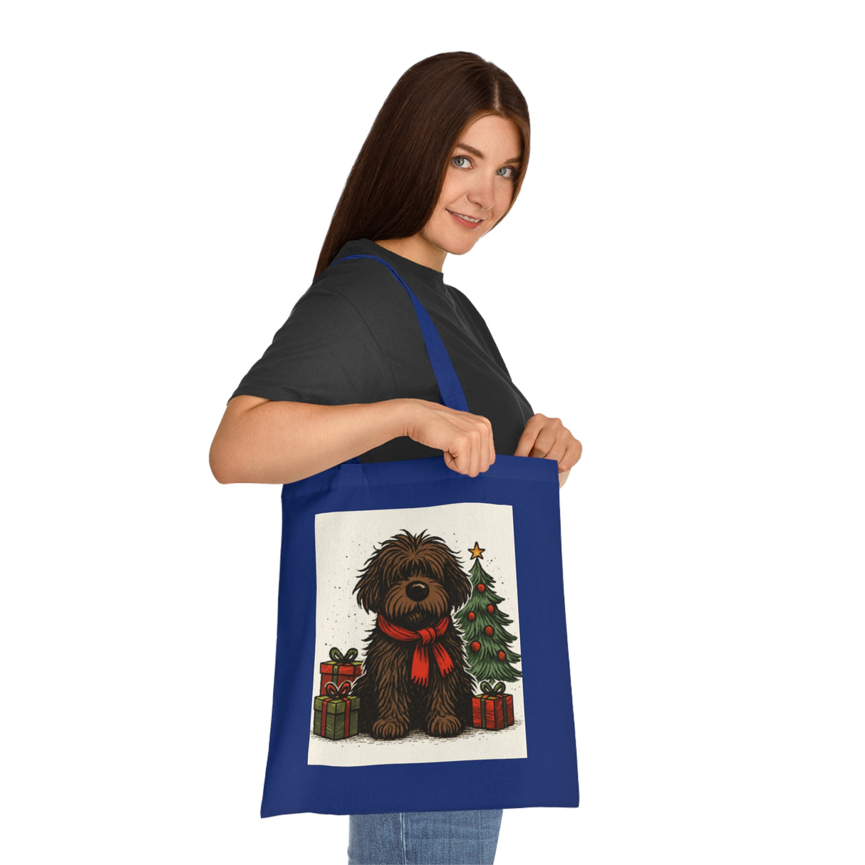 The fun and festive Christmas Dog Tote Bag, perfect for carrying holiday cheer.