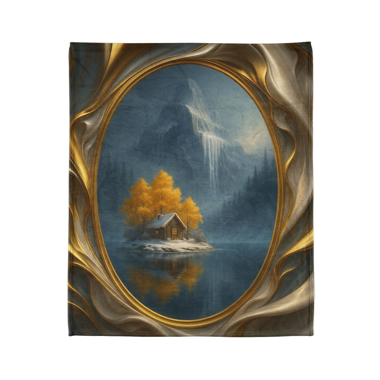 Cozy In Style Soft Polyester Blanket laid out on a bed, highlighting its double-sided fleece and hemmed edges for durability.