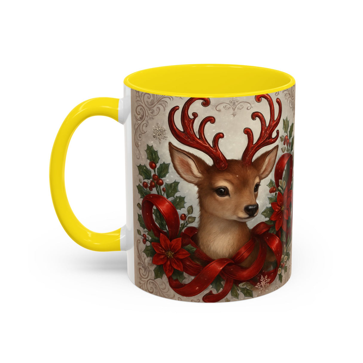 Christmas Reindeer Coffee Mug during a winter brunch setting, bringing festive vibes.