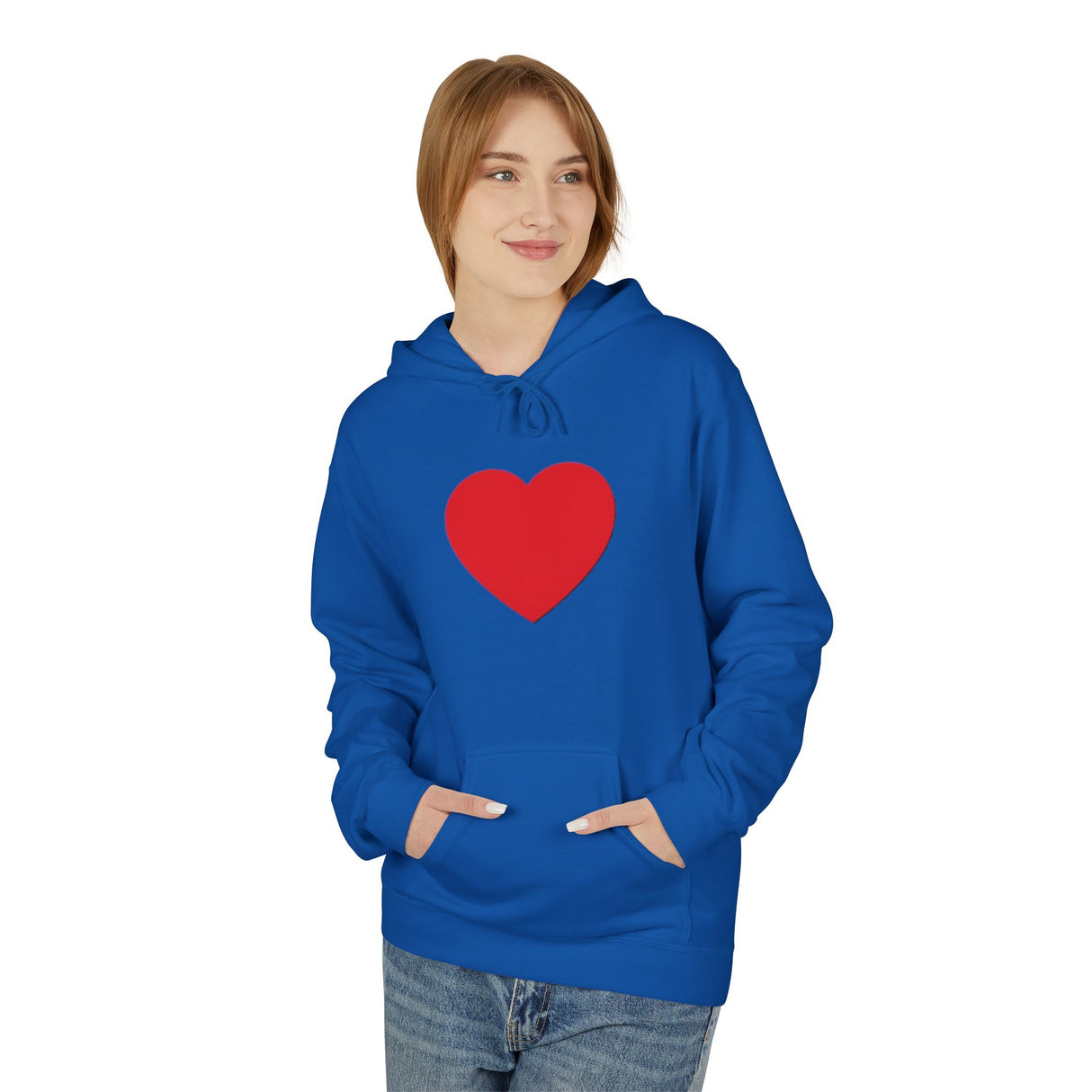 Heart Split Hoodie — Minimal Red Broken Heart Pullover