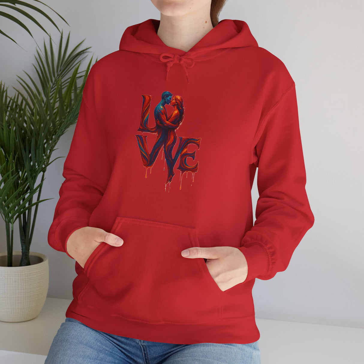 Relaxed look of the Love Kiss Hoodie captured during a casual outing.