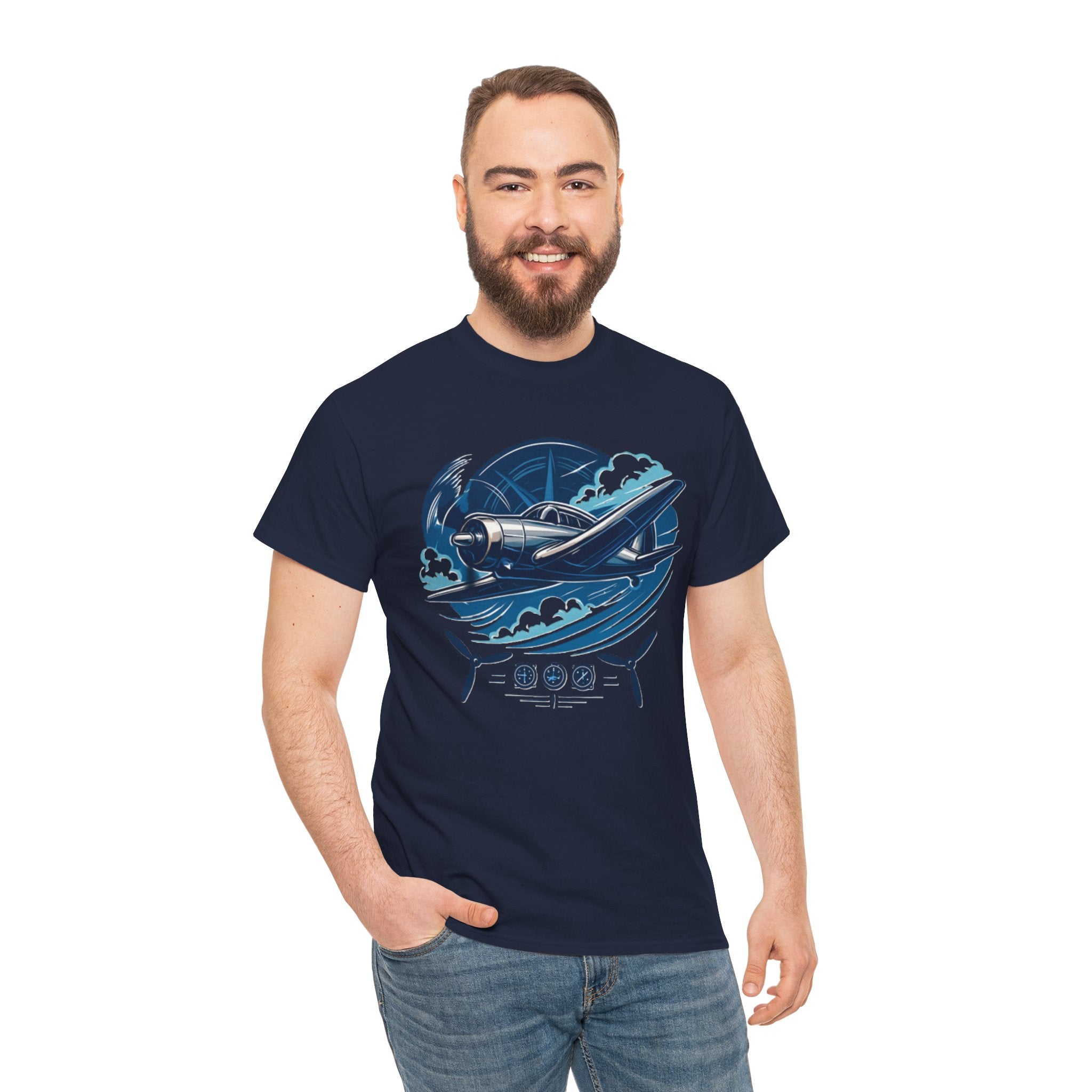 Product display of the Vintage Airplane Graphic Tee, capturing its nostalgic aesthetic.