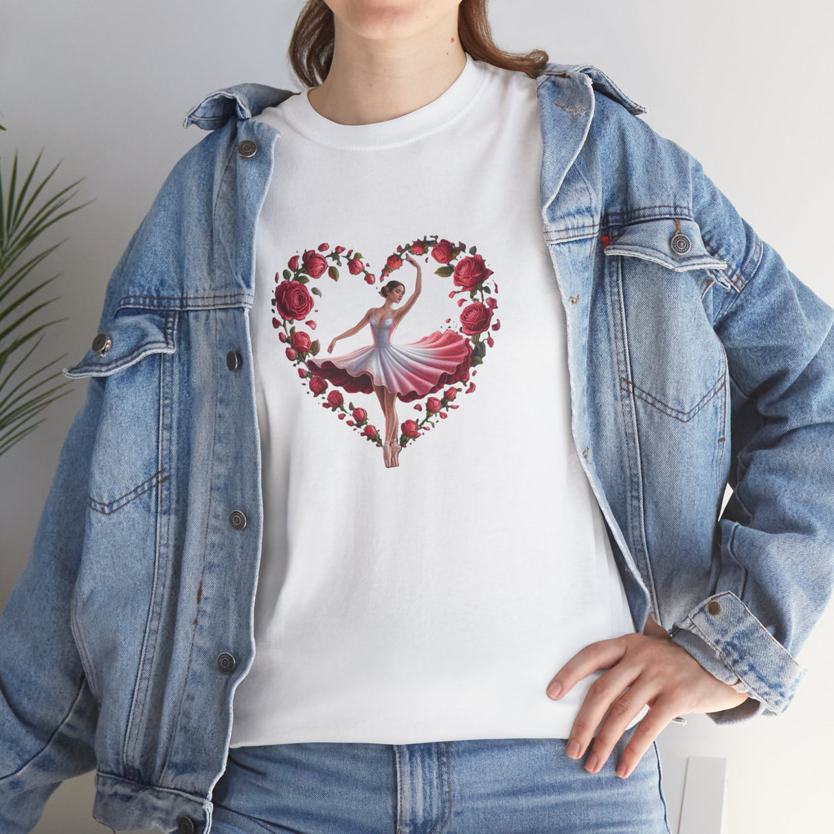 Ballerina T-Shirt with a pirouette design, a thoughtful gift for dance lovers on Valentine's Day.