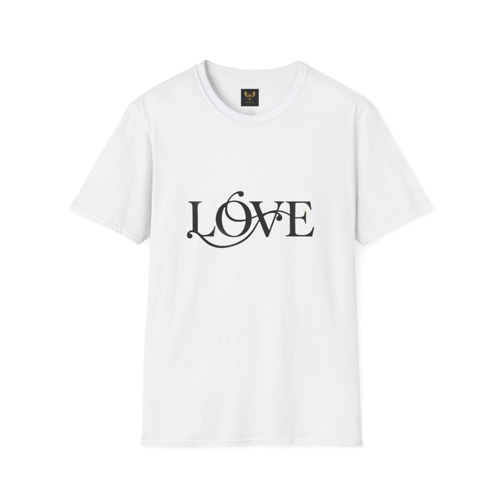 Love Script T-Shirt Elegant Black White