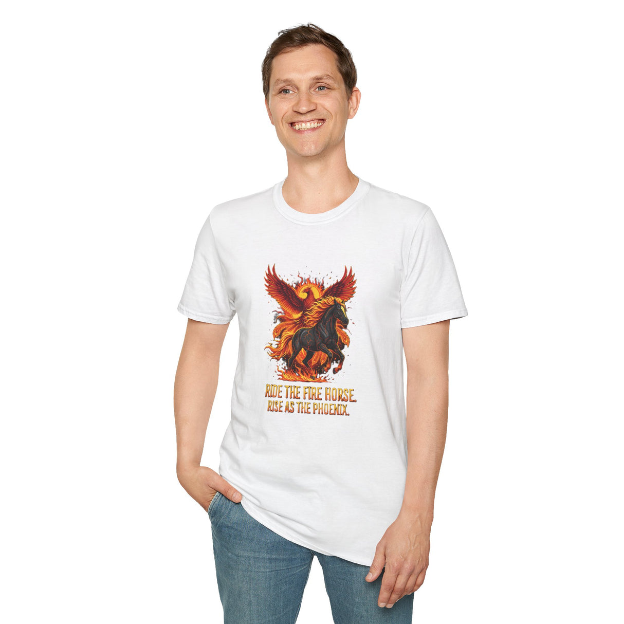 Phoenix Horse T-Shirt — "Ride the Fire Horse, Rise as the Phoenix" Graphic Tee