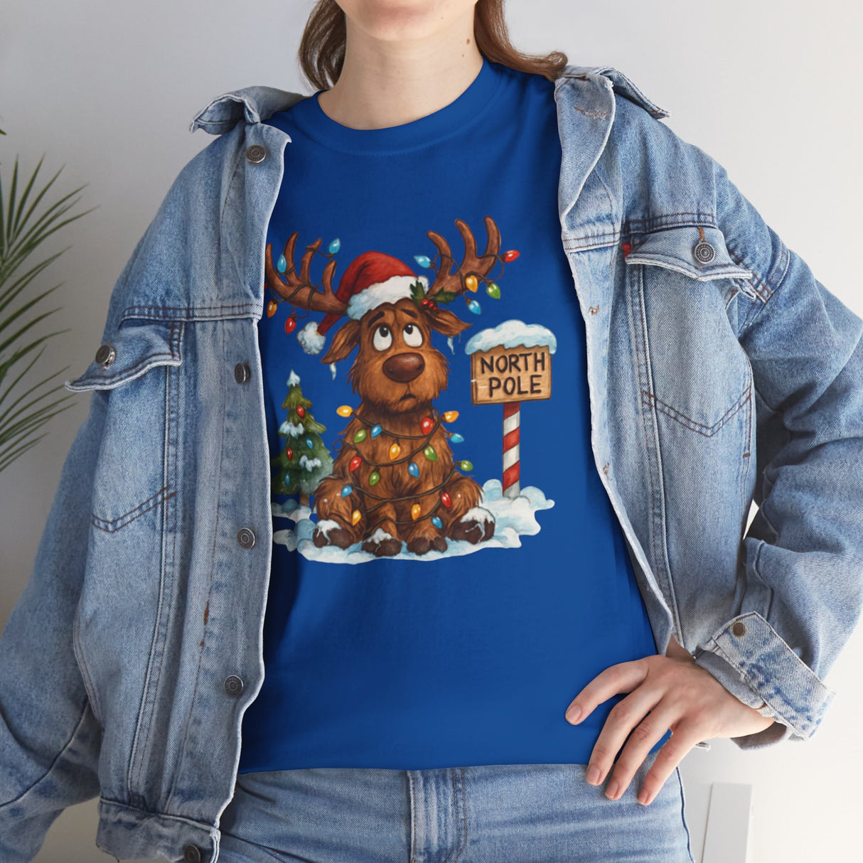 A heartwarming image of friends wearing the Christmas Reindeer Tee, bringing joy to the season.