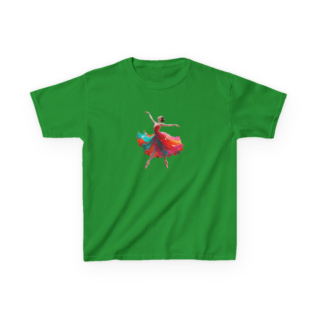 Kids Dance T-Shirt — Colorful Ballerina Graphic Tee made from ethically sourced cotton.