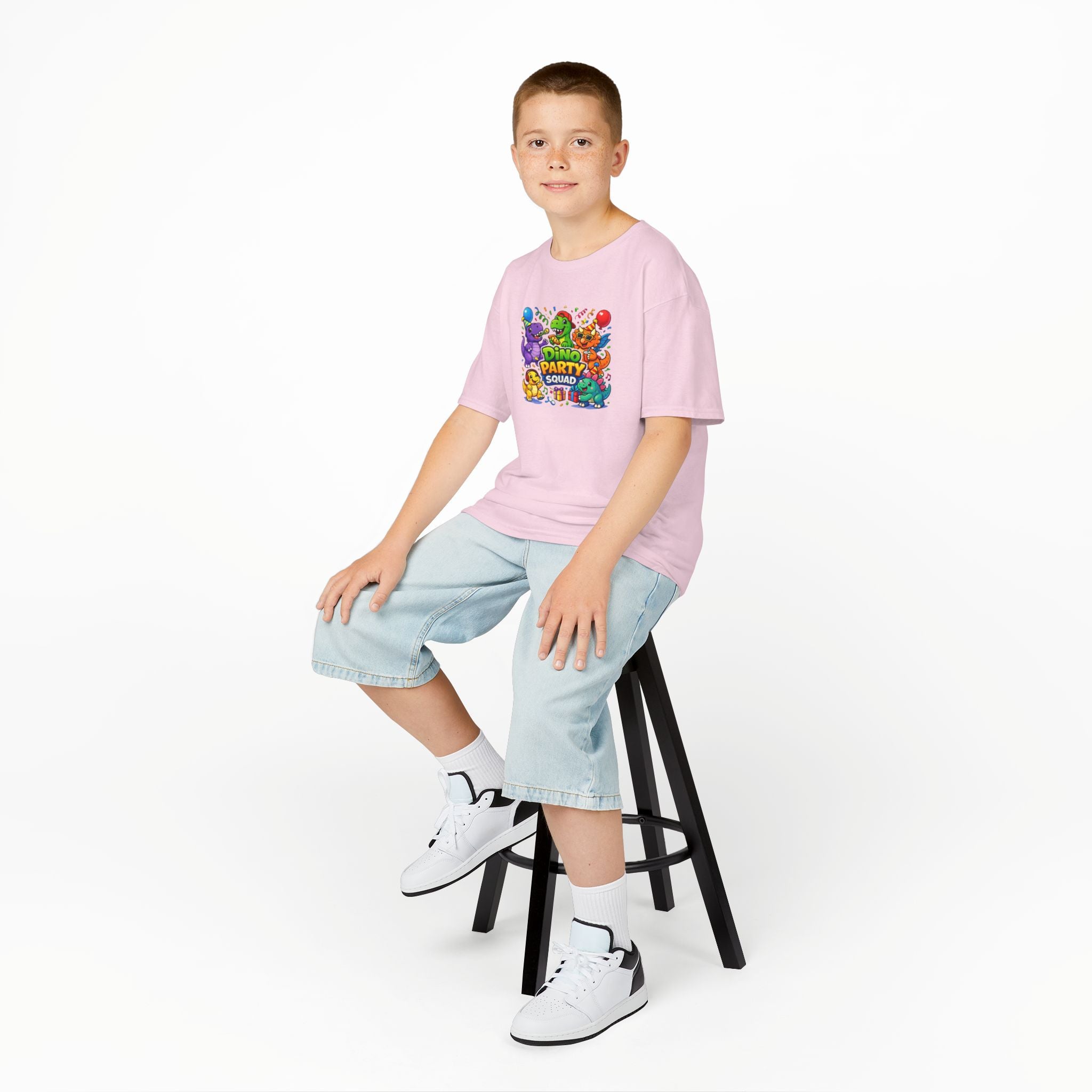 "Dino Party Squad" Colorful Birthday Dino Tee Kids — T-Shirt