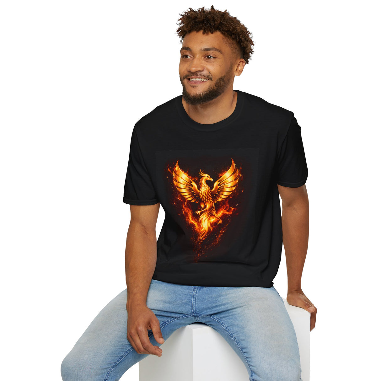 Majestic Golden Phoenix - Unisex Softstyle T-Shirt