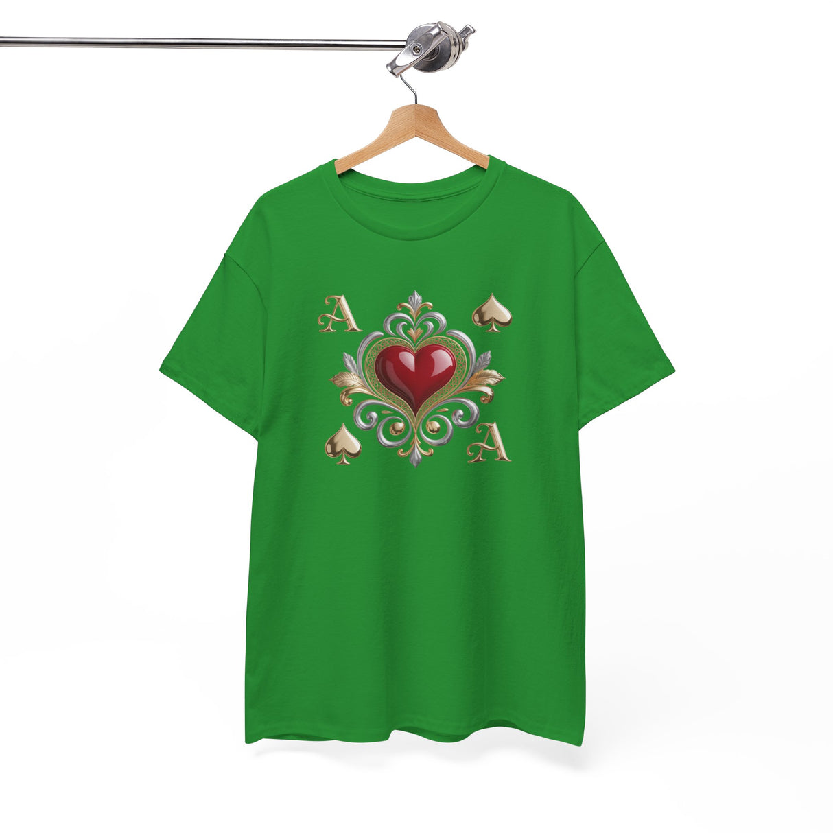 Person lounging in the Ace of Hearts T-Shirt, reflecting comfort and casual elegance on a laid-back day.