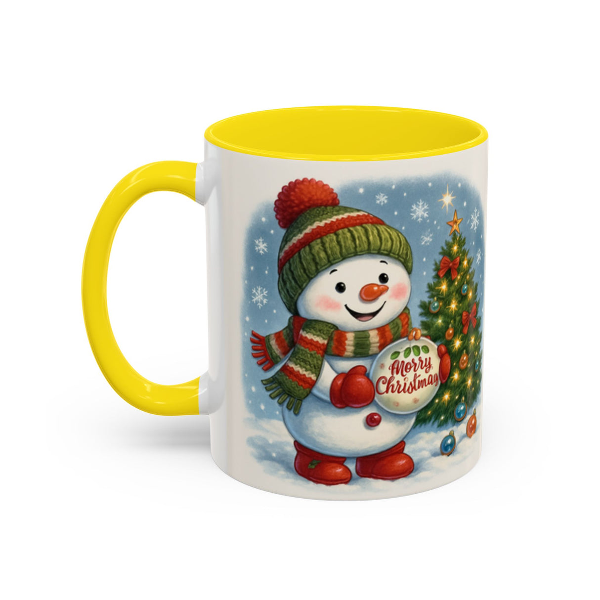 Enjoying winter evenings with the charming Christmas Snowman Coffee Mug, perfect for seasonal drinks.