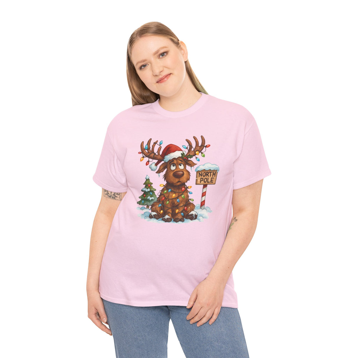 Family moments in the Christmas Reindeer Tee, spreading joy and festive cheer.