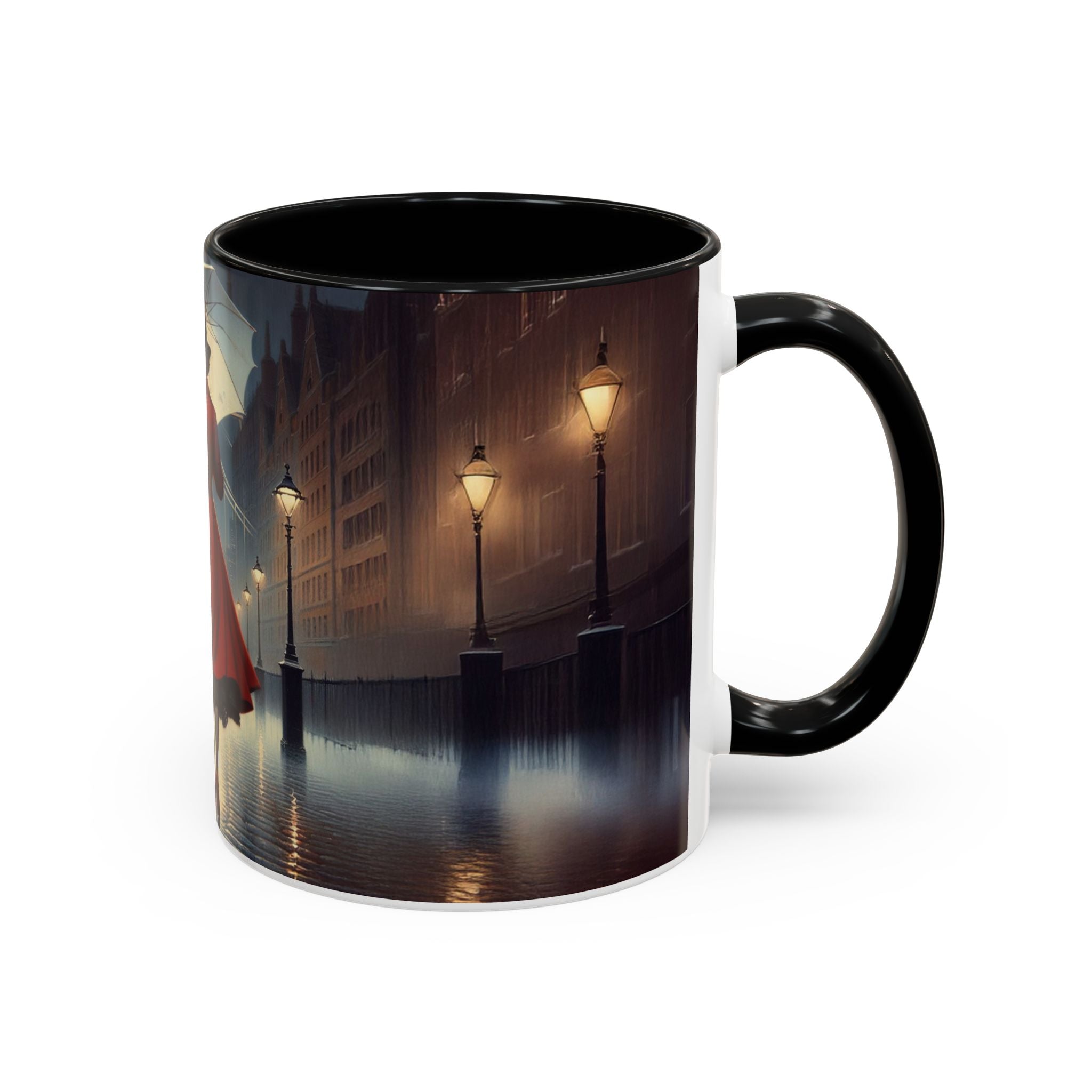 Microwave-safe Elegant Red Dress Coffee Mug with glossy finish, perfect for hot beverages.