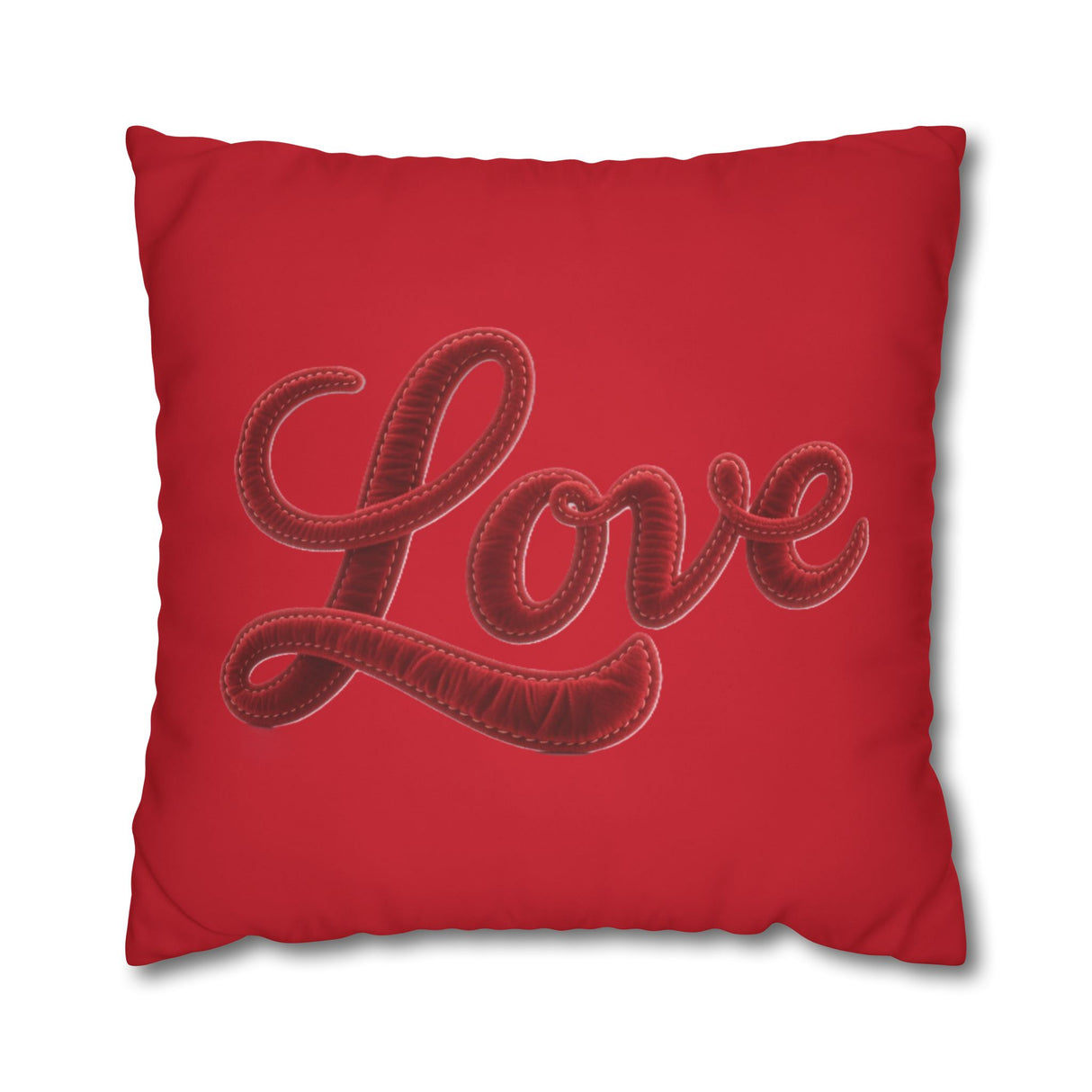 Love Script Pillowcase — Red Decorative Throw Pillow Cover