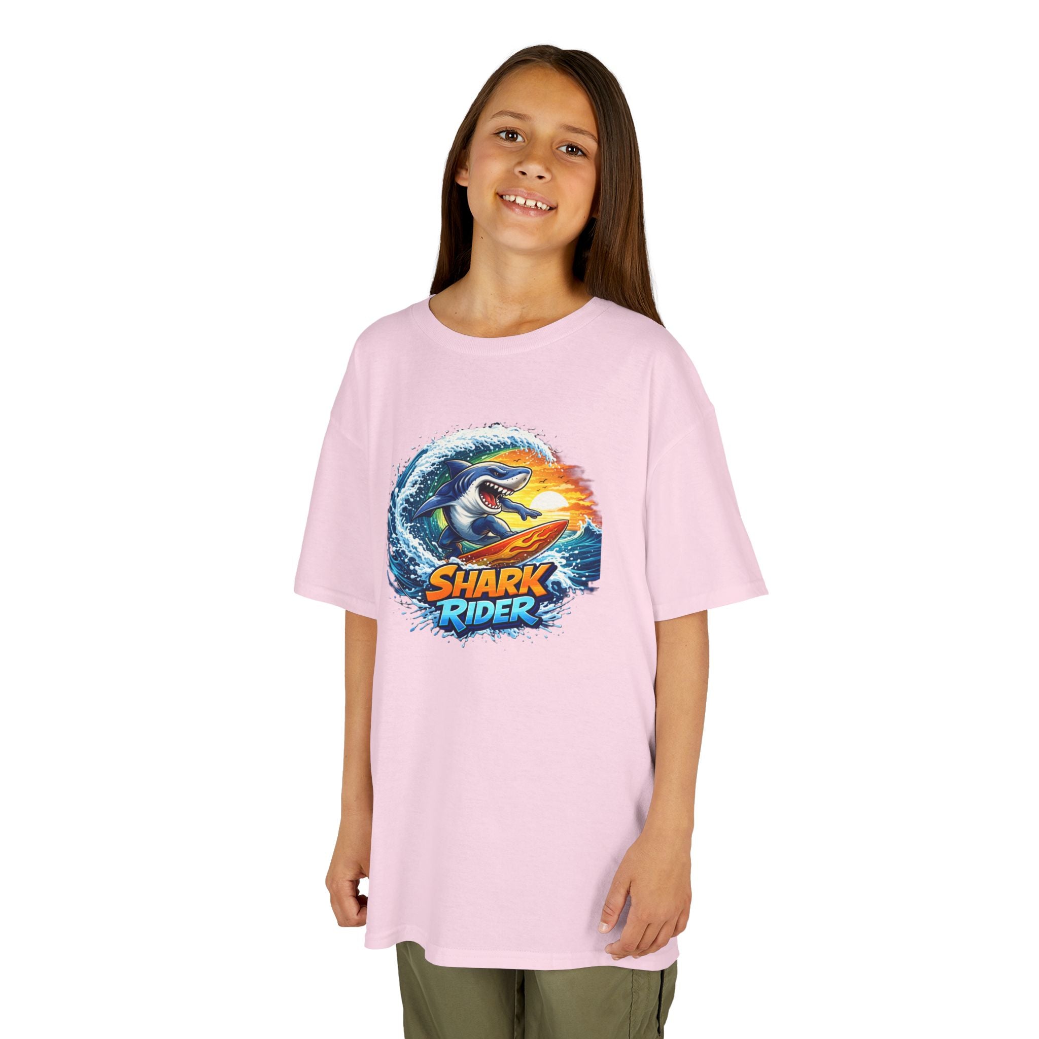 "Shark Rider" Surfing Shark Graphic — Kids Tee