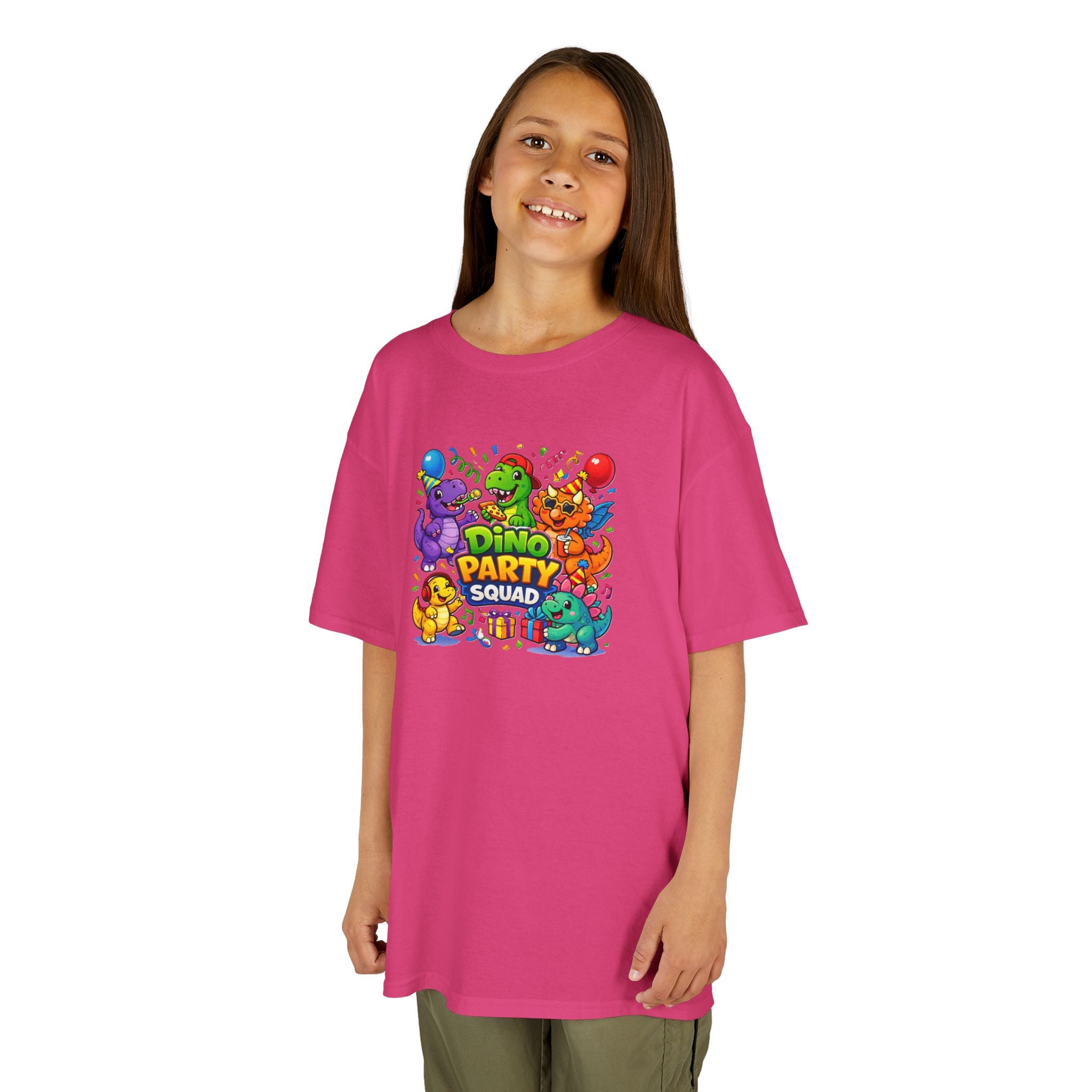"Dino Party Squad" Colorful Birthday Dino Tee Kids — T-Shirt