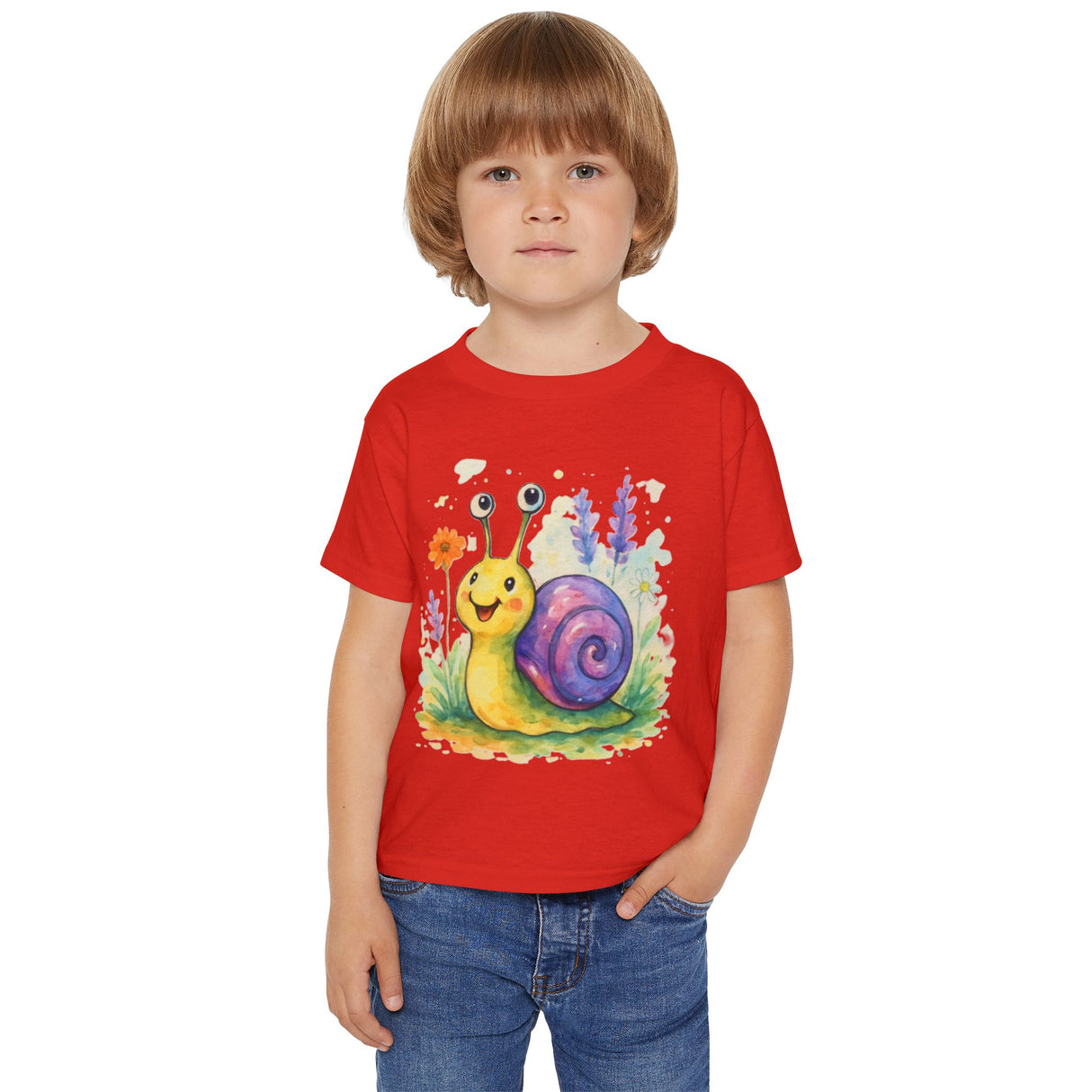 Cute Snail Toddler T-Shirt - Fun and Colorful Jersey Tee for Kids ideal for playtime.