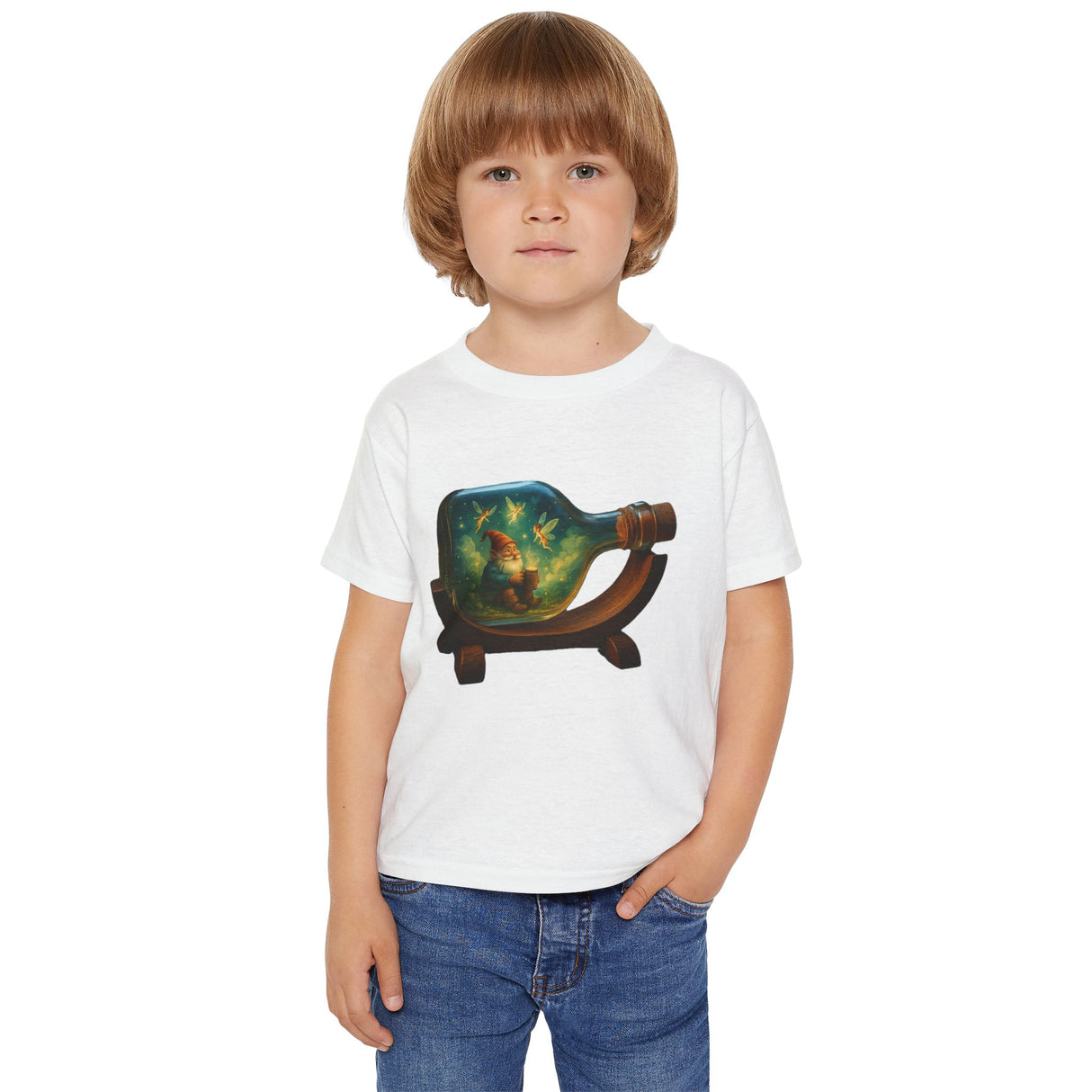 Whimsical Toddler Tee with Bottle Design emphasizing its stylish design, perfect for casual wear.